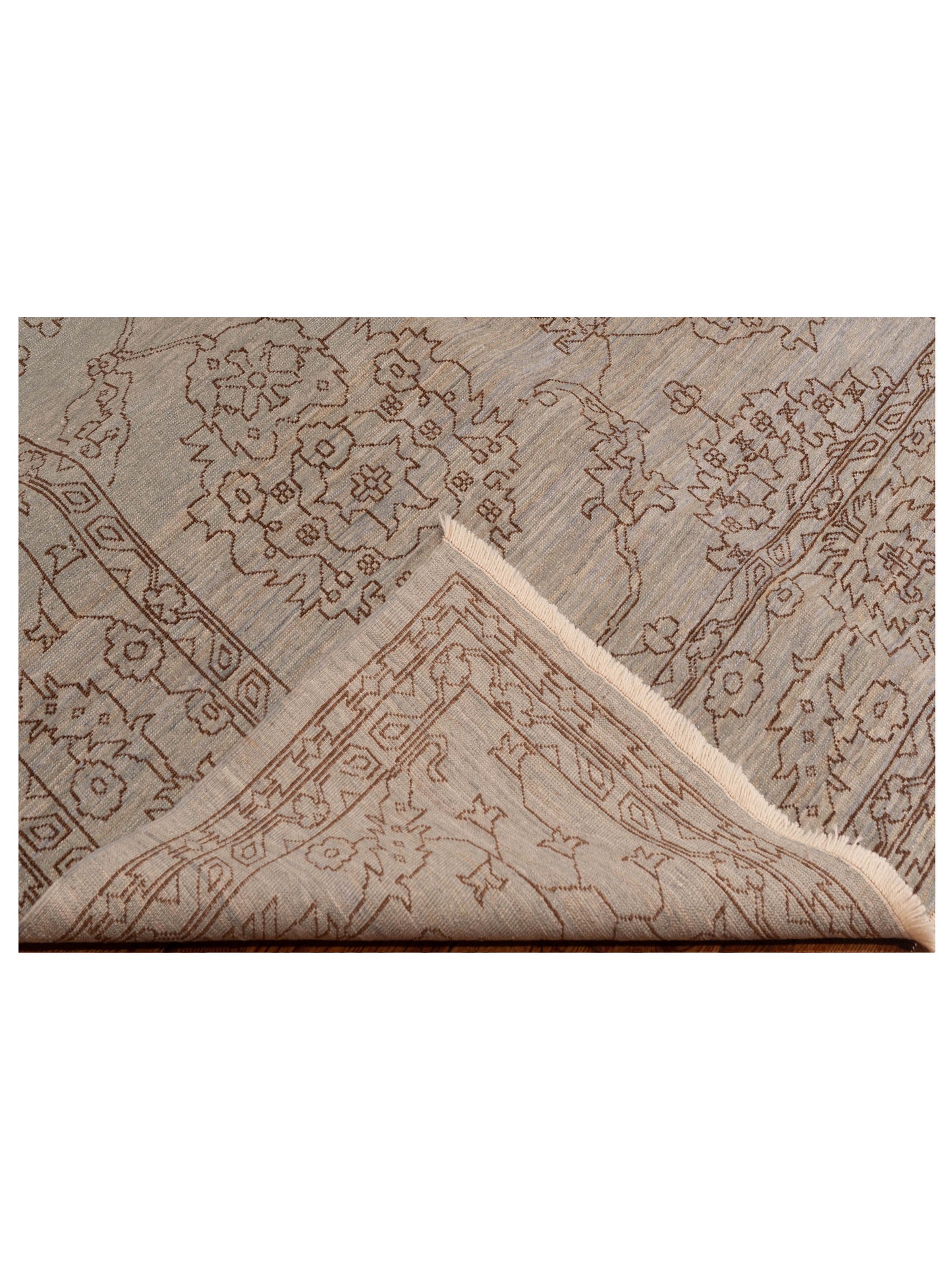 Defne Ruby Silver Dark Brown 6.7x9.5 Hand Knotted Rug
