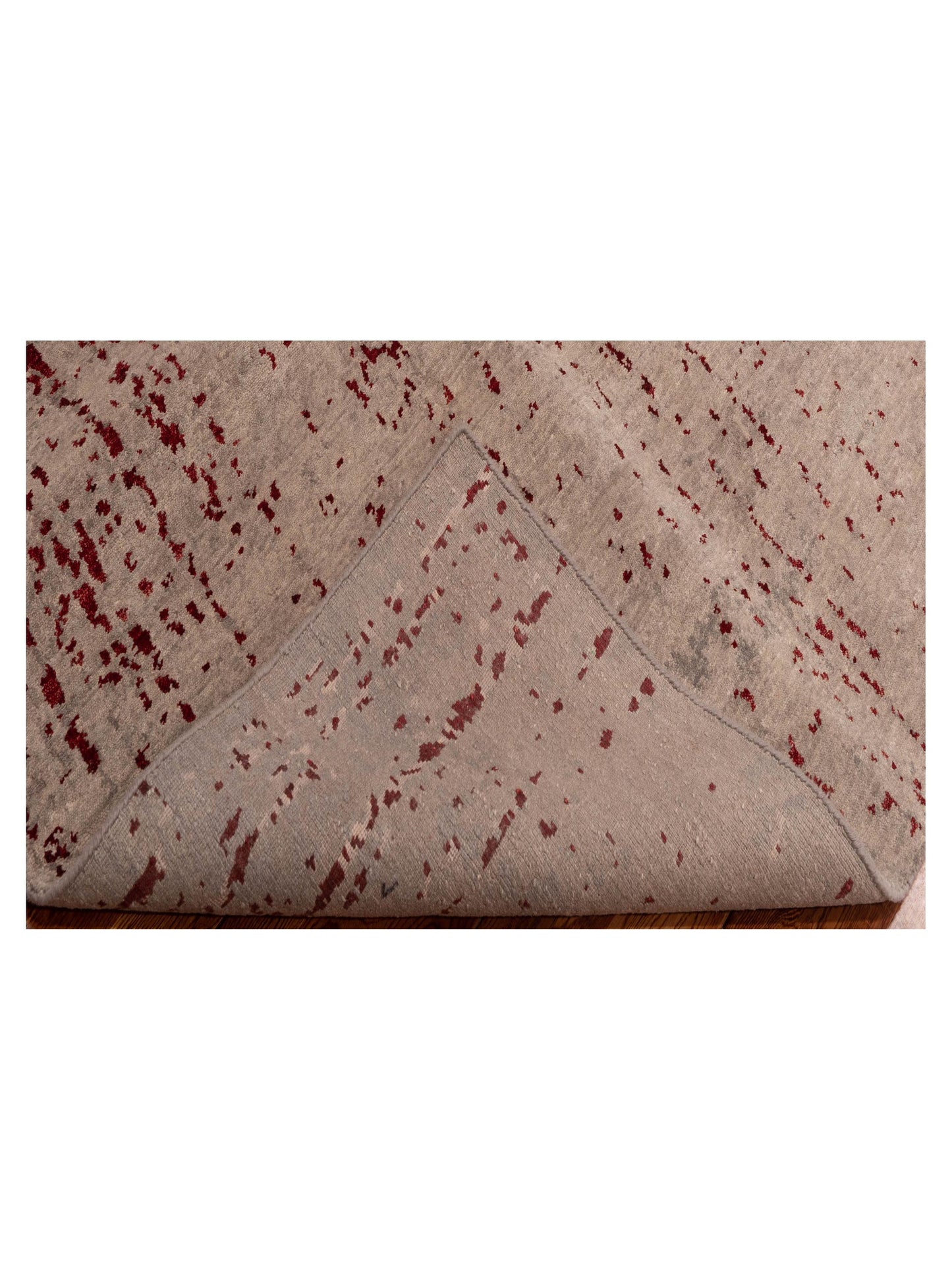 Tibetino 124330 Silver Red 6x8.11 Hand Knotted Rug