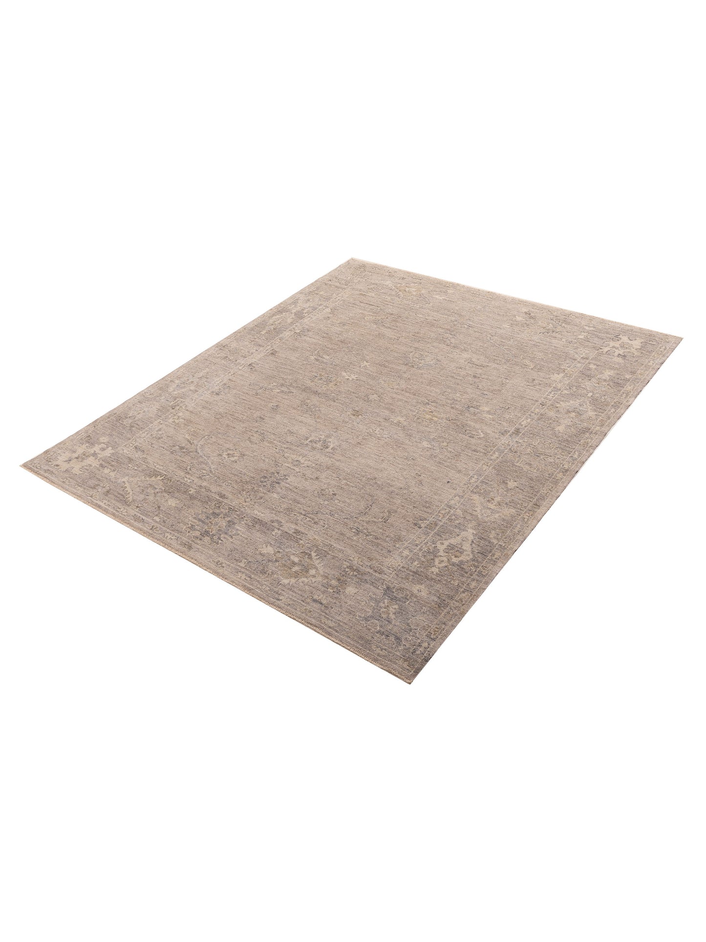 Angora Oushak 156197 Gray Gray 8.1x9.7 Hand Knotted Rug