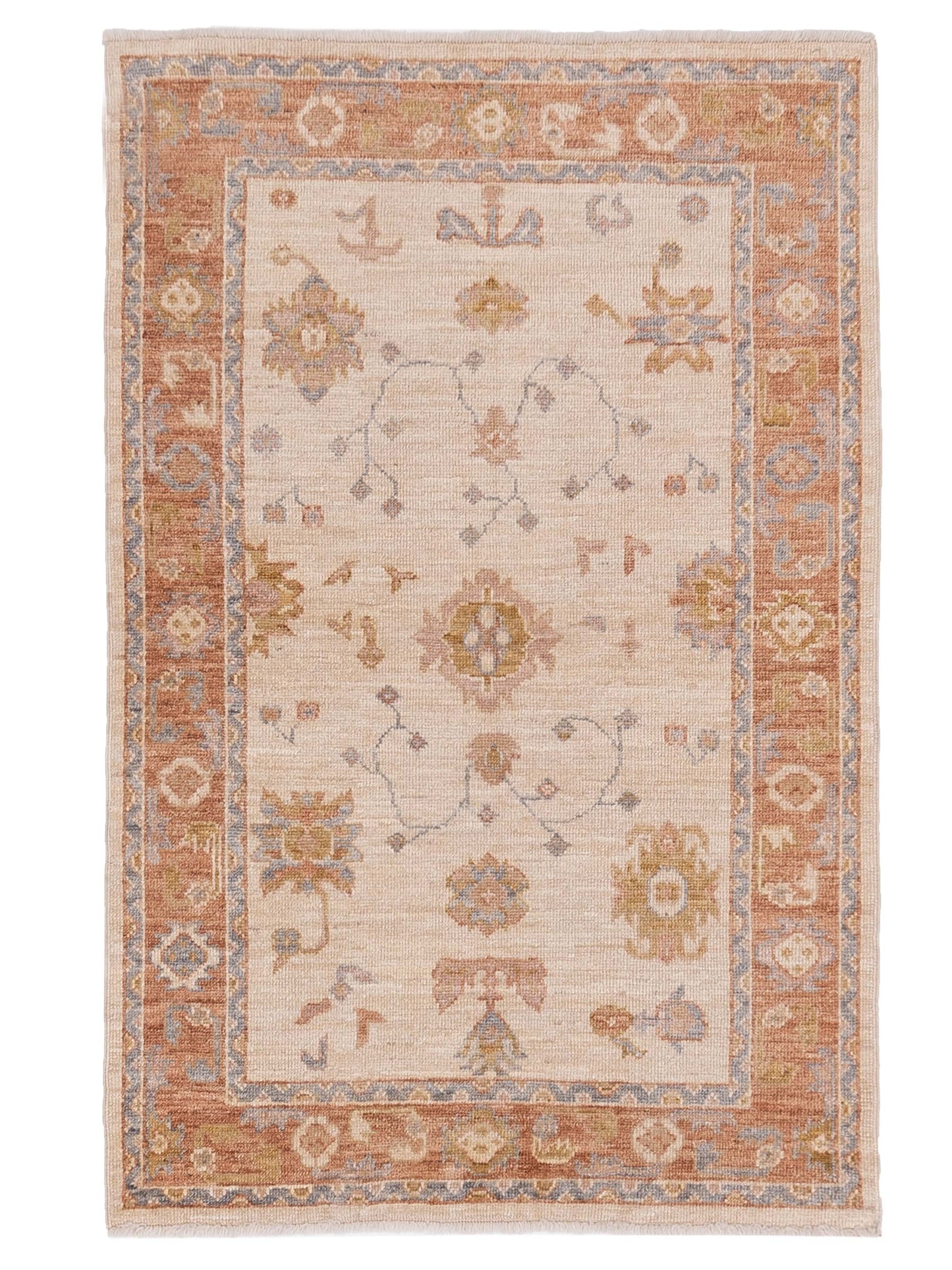 Anadol Angora Oushak  Ivory Red Traditional