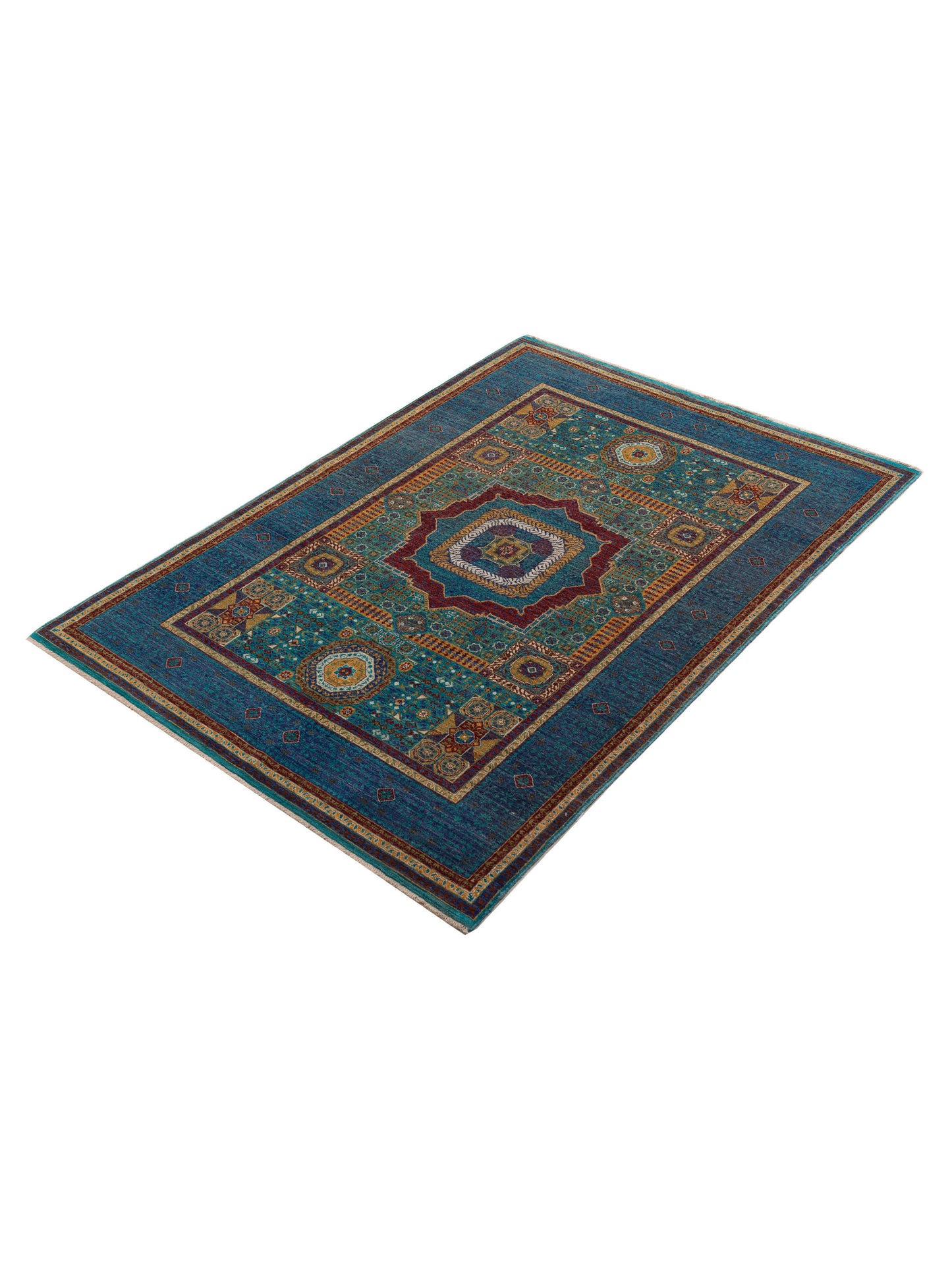 Artisan Mamluk 154788 Blue Blue 5.9x8.1 Hand Knotted Rug