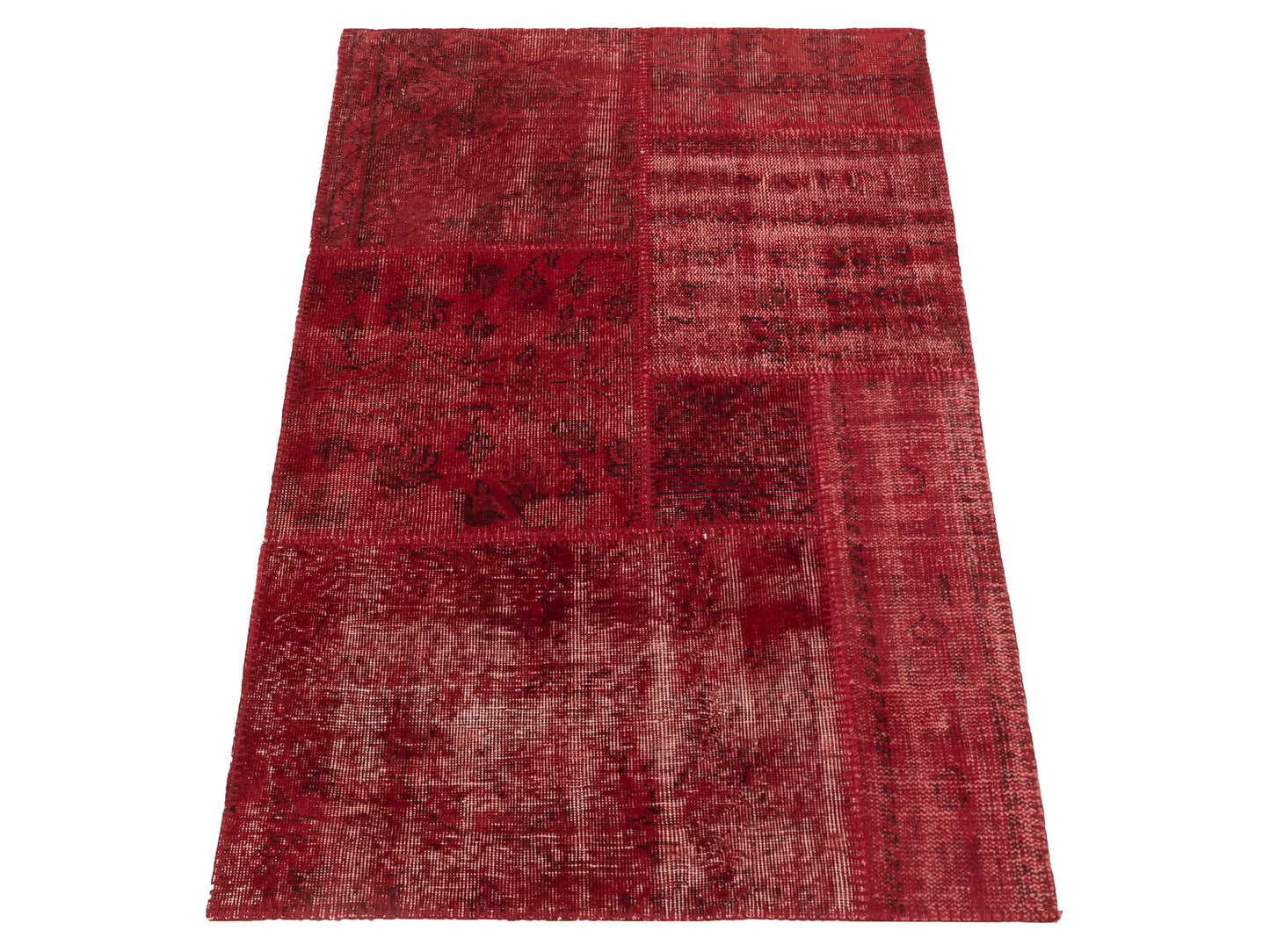Turkish Vestige Patchwork 131042 Red 3.3x4.11 Hand Knotted Rug