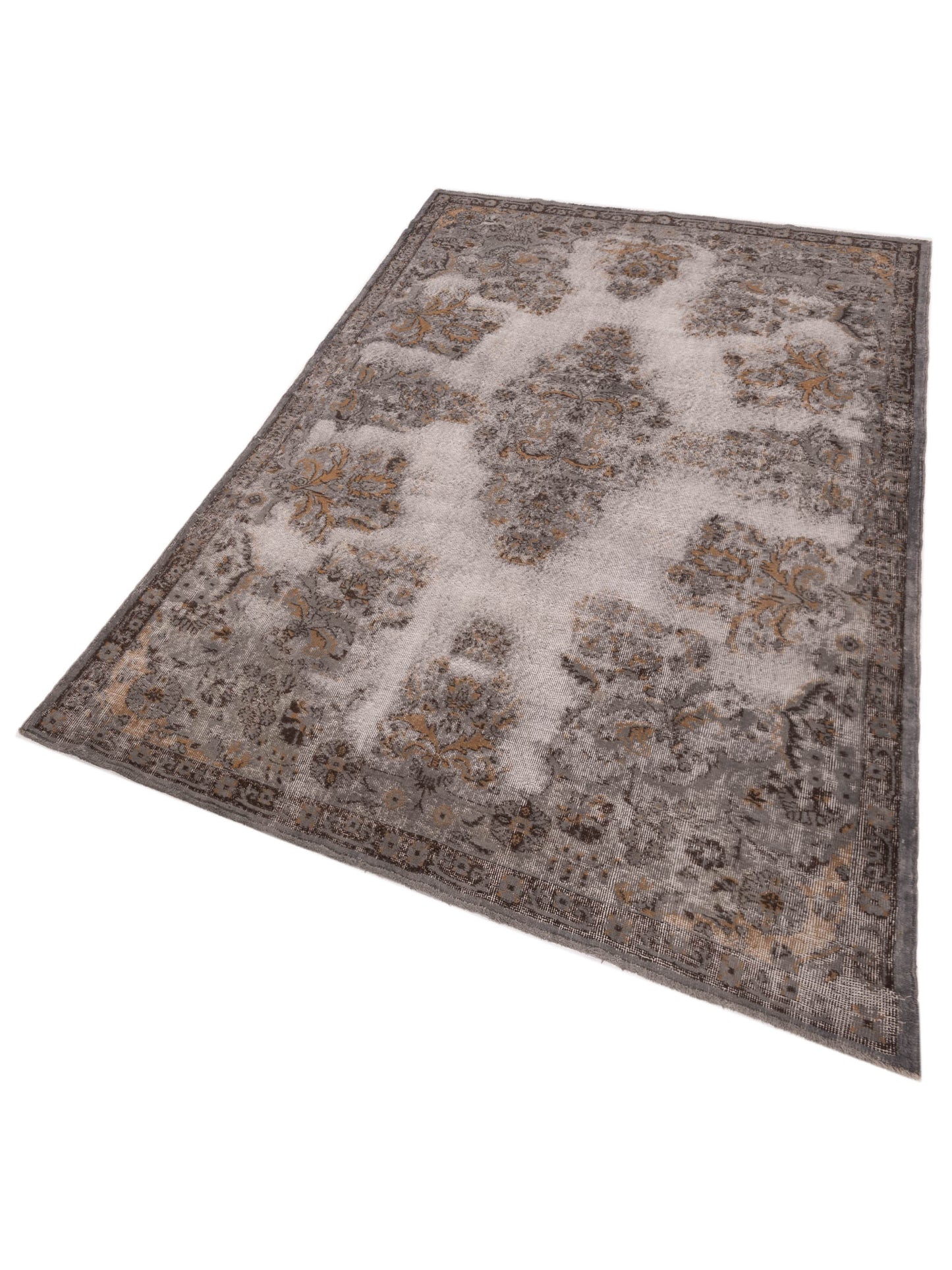 Vintage 121986 Gray 6.8x10.9 Hand Knotted Rug