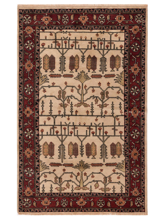 Rajpur Lilac  Ivory Brown Traditional