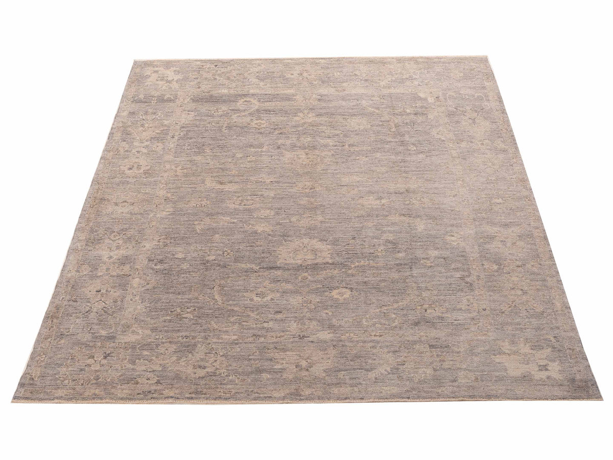 Angora Oushak 156175 Gray Gray 8x9.9 Hand Knotted Rug