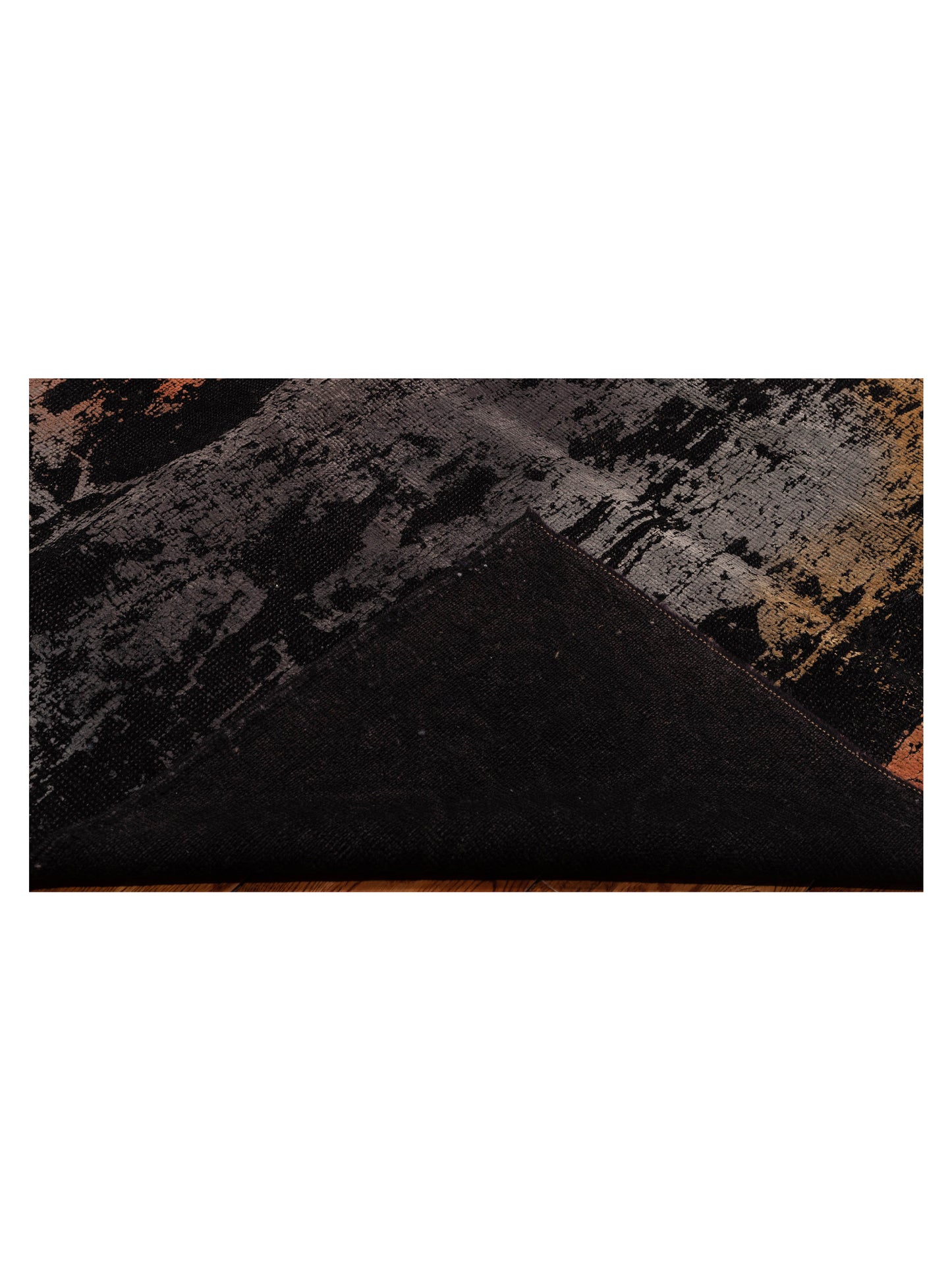 Vintage 108911 Black 6.11x7.4 Hand Knotted Rug