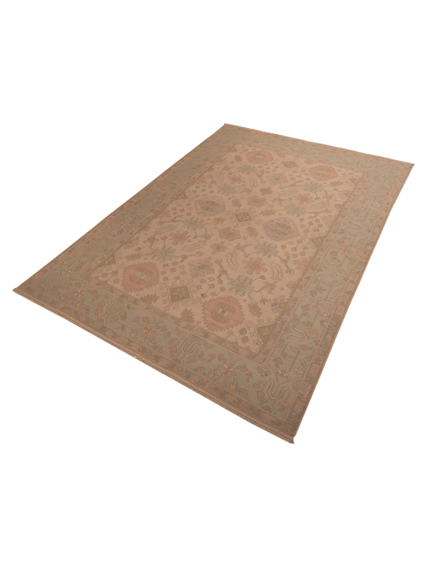 Transilvanian Kilim 73793 Ivory Green 11.3x15.7 Hand Woven Rug