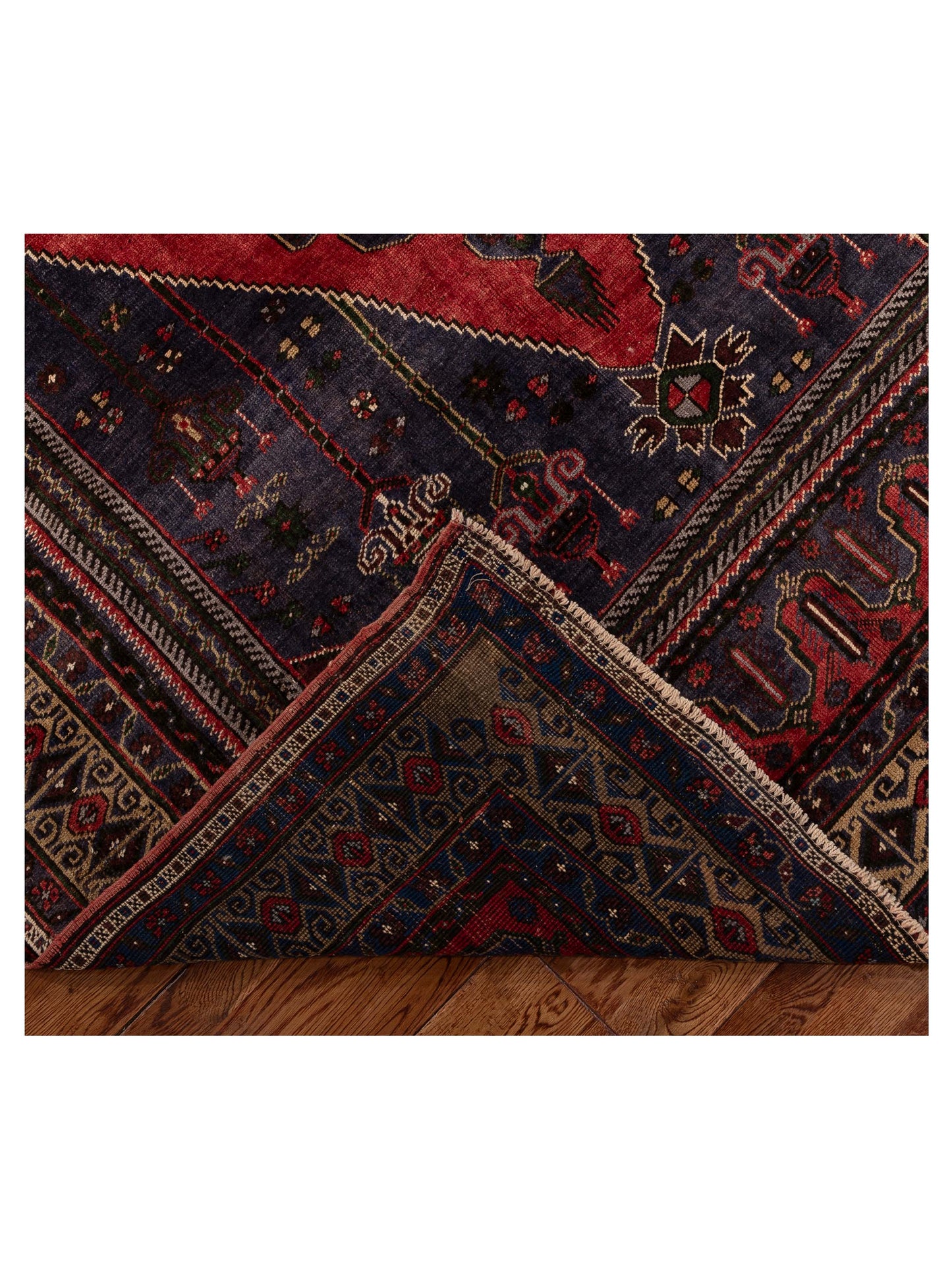 Old Anatolian 154110 Red Blue 5.9x10.3 Hand Knotted Rug