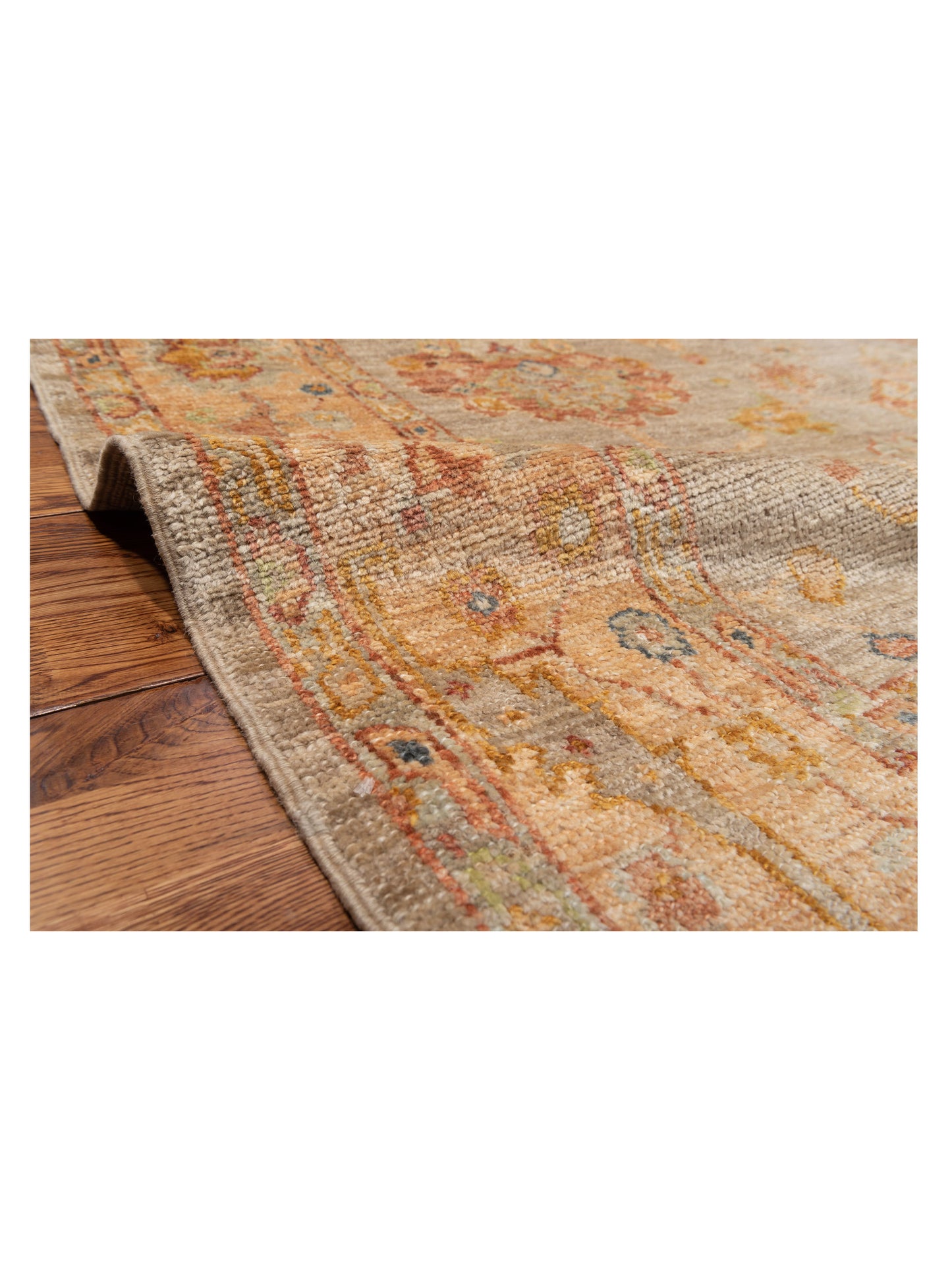 Angora Oushak 144584 Silver Mustard 6.3x12.10 Hand Knotted Rug