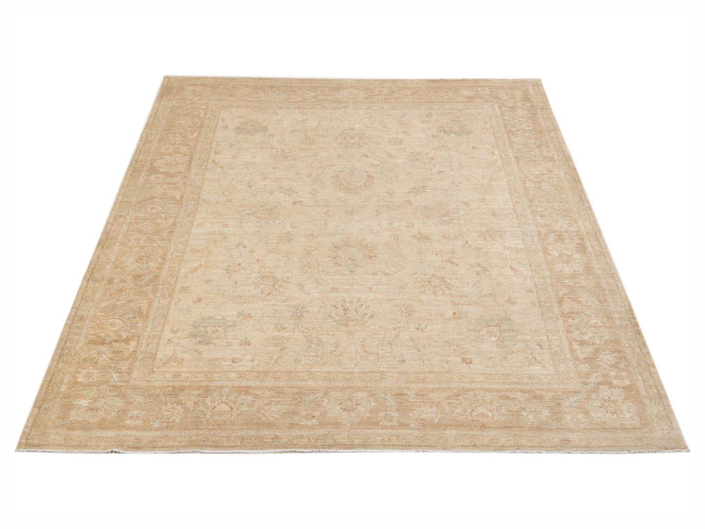 Sultan 118991 Ivory Brown 8.3x9.7 Hand Knotted Rug