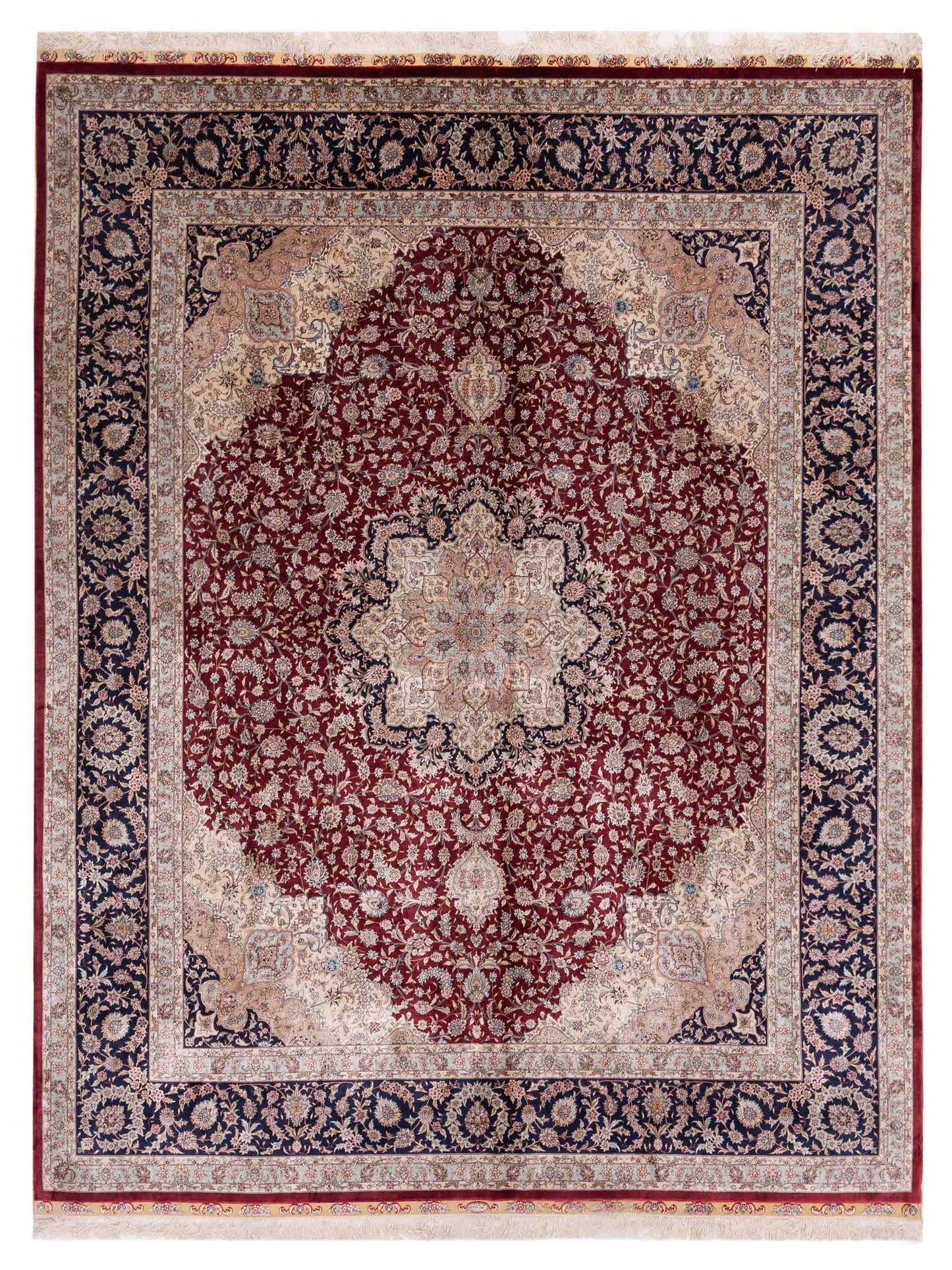 Pasha Pure Silk  Red Navy Traditional
