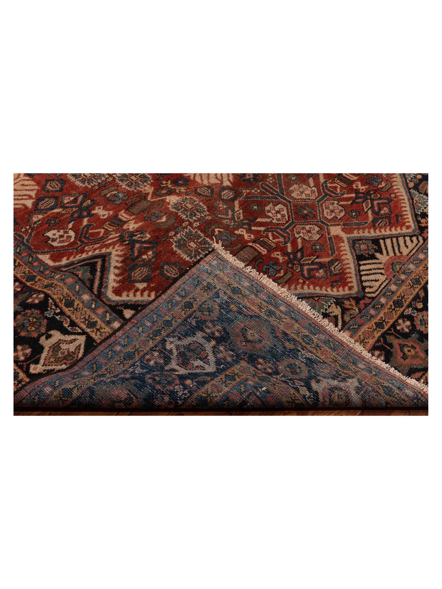 Persian 118738 Red Navy 7.6x11.2 Hand Knotted Rug