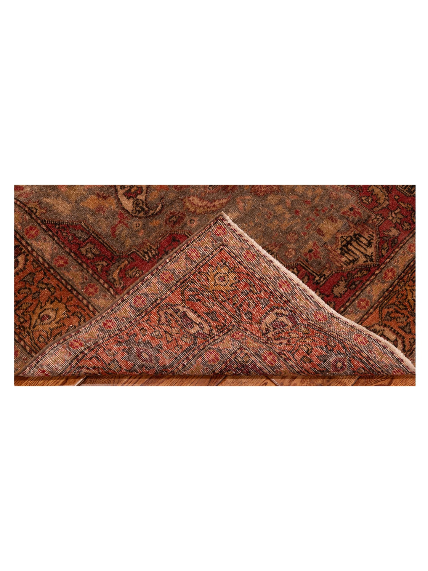 Persian 147649 Brown Orange 4.9x7.8 Hand Knotted Rug