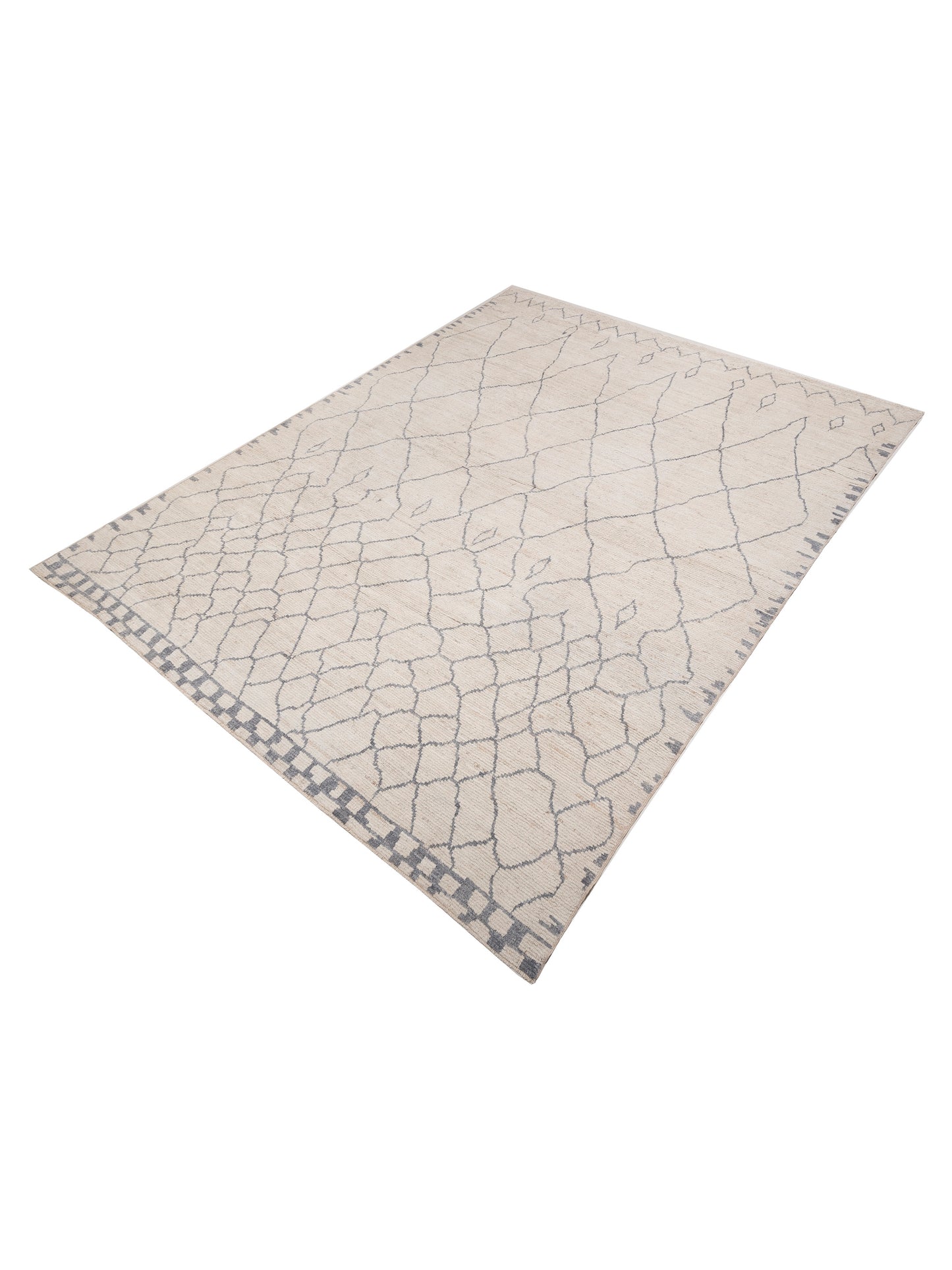 Berber Ivory Gray 12.3x15.6 Hand Knotted Rug