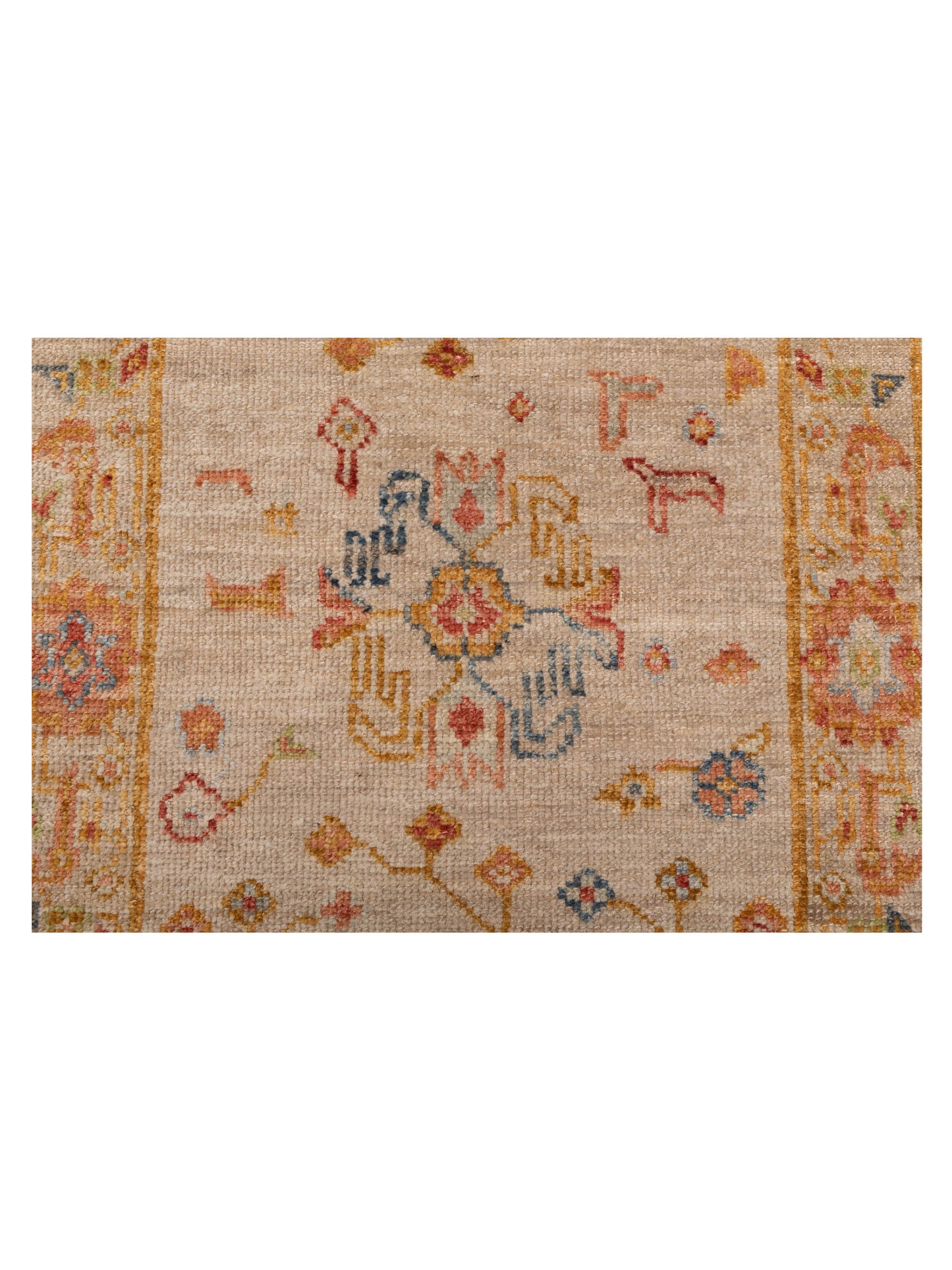 Angora Oushak 146488 Ivory Ivory 2.6x15.6 Hand Knotted Rug