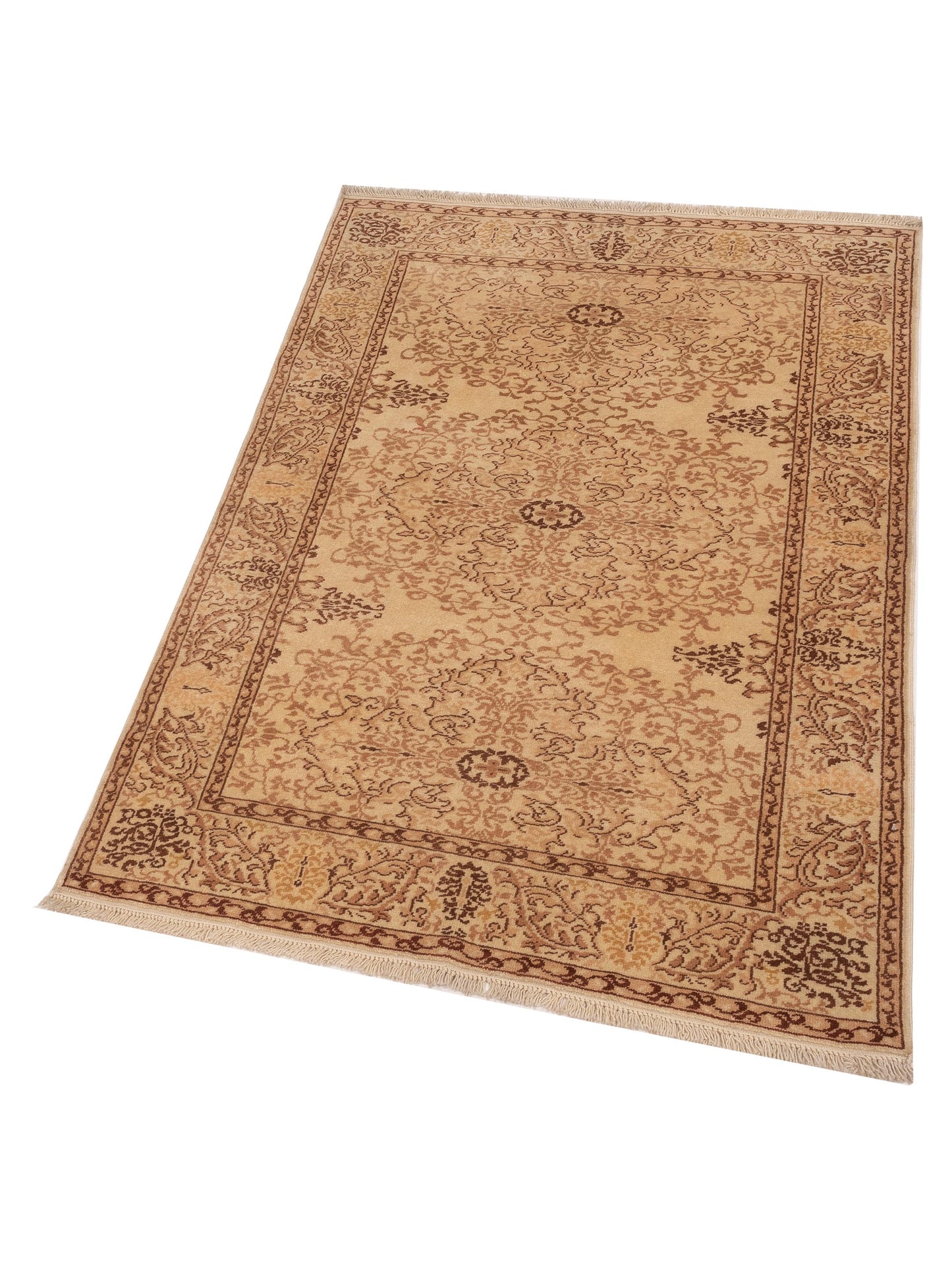 Antique Loom 117156 Beige Beige 4.1x6 Hand Knotted Rug