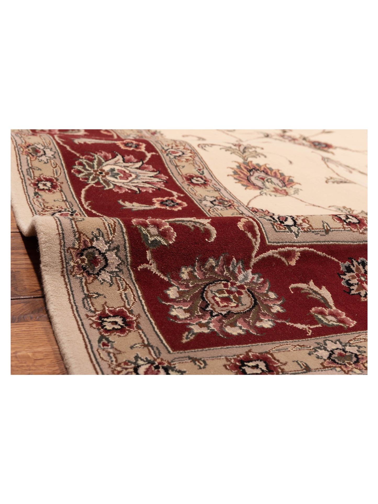 Magnolia 121071 Ivory Red 9.1x12.3 Hand Knotted Rug