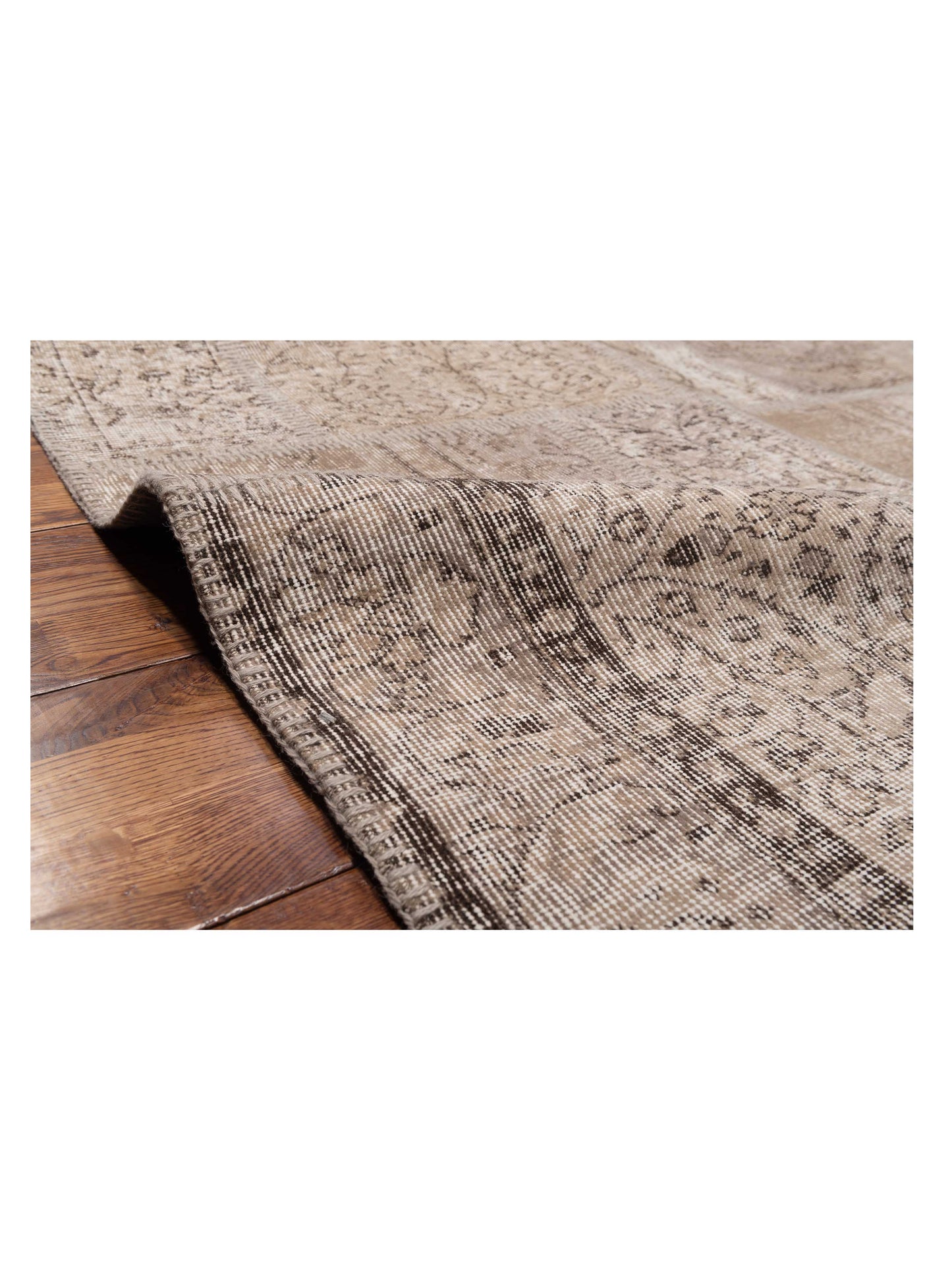 Turkish Vestige Patchwork 130996 Beige 9x12 Hand Knotted Rug