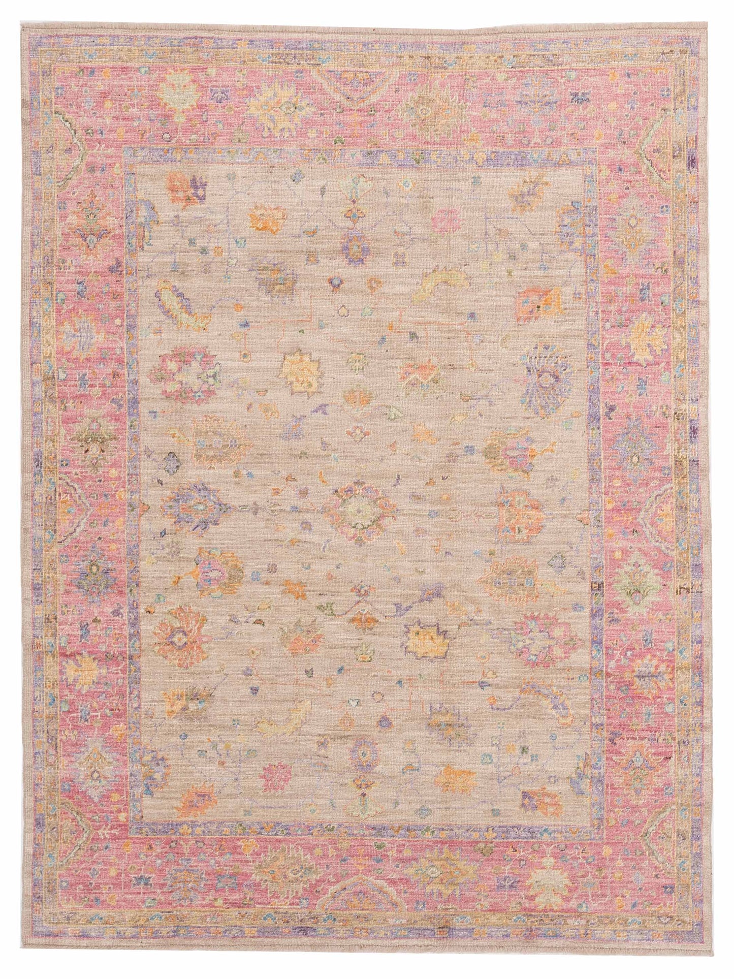 Anadol Angora Oushak  Light Brown Pink Traditional