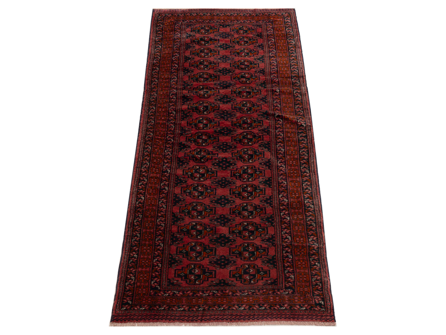 Afghan Belcik 154349 Red Red 2.10x7.8 Hand Knotted Rug