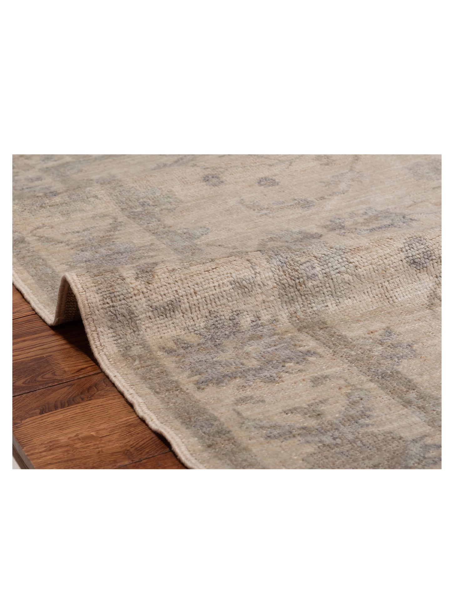 Angora Oushak 150209 Ivory Ivory 5x6.7 Hand Knotted Rug