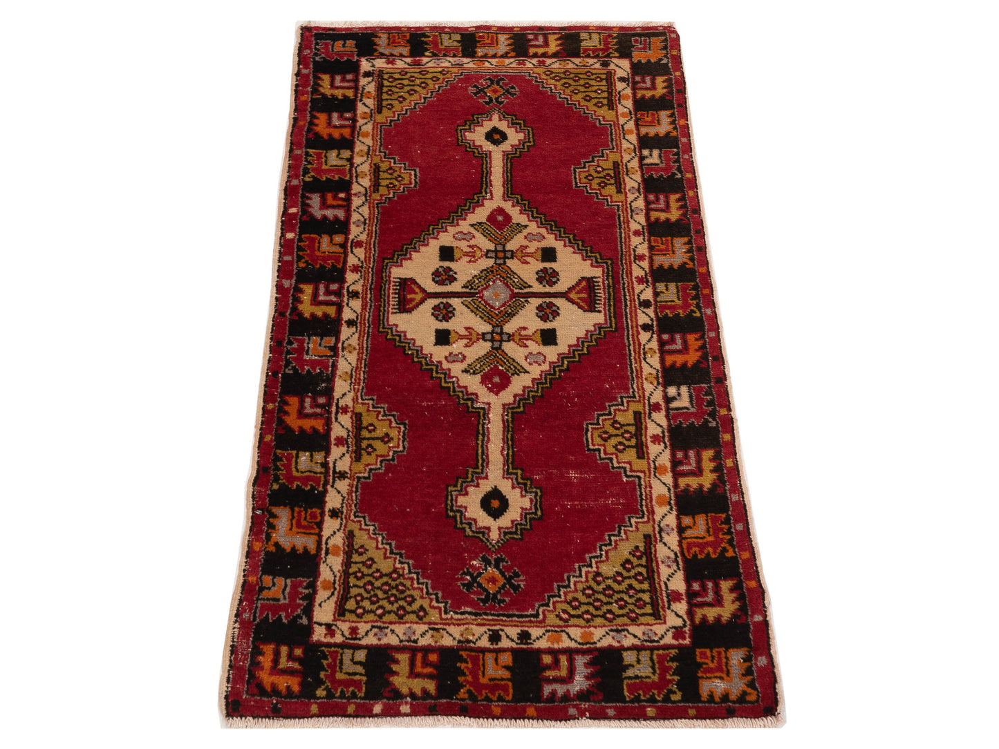 Old Anatolian 148503 Red Black 2.8x5.4 Hand Knotted Rug