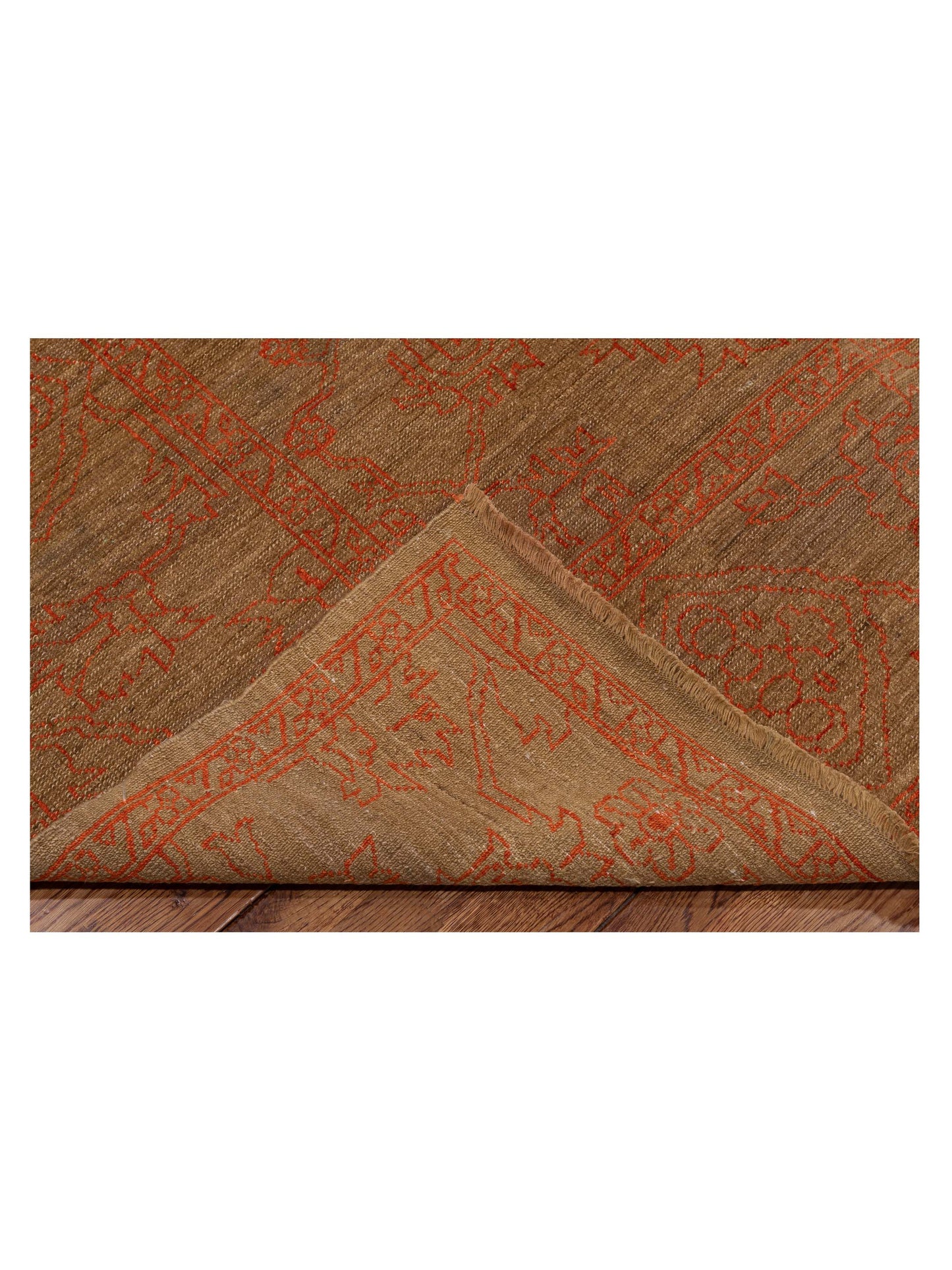 Defne Jade Brown Orange 8.2x9.10 Hand Knotted Rug