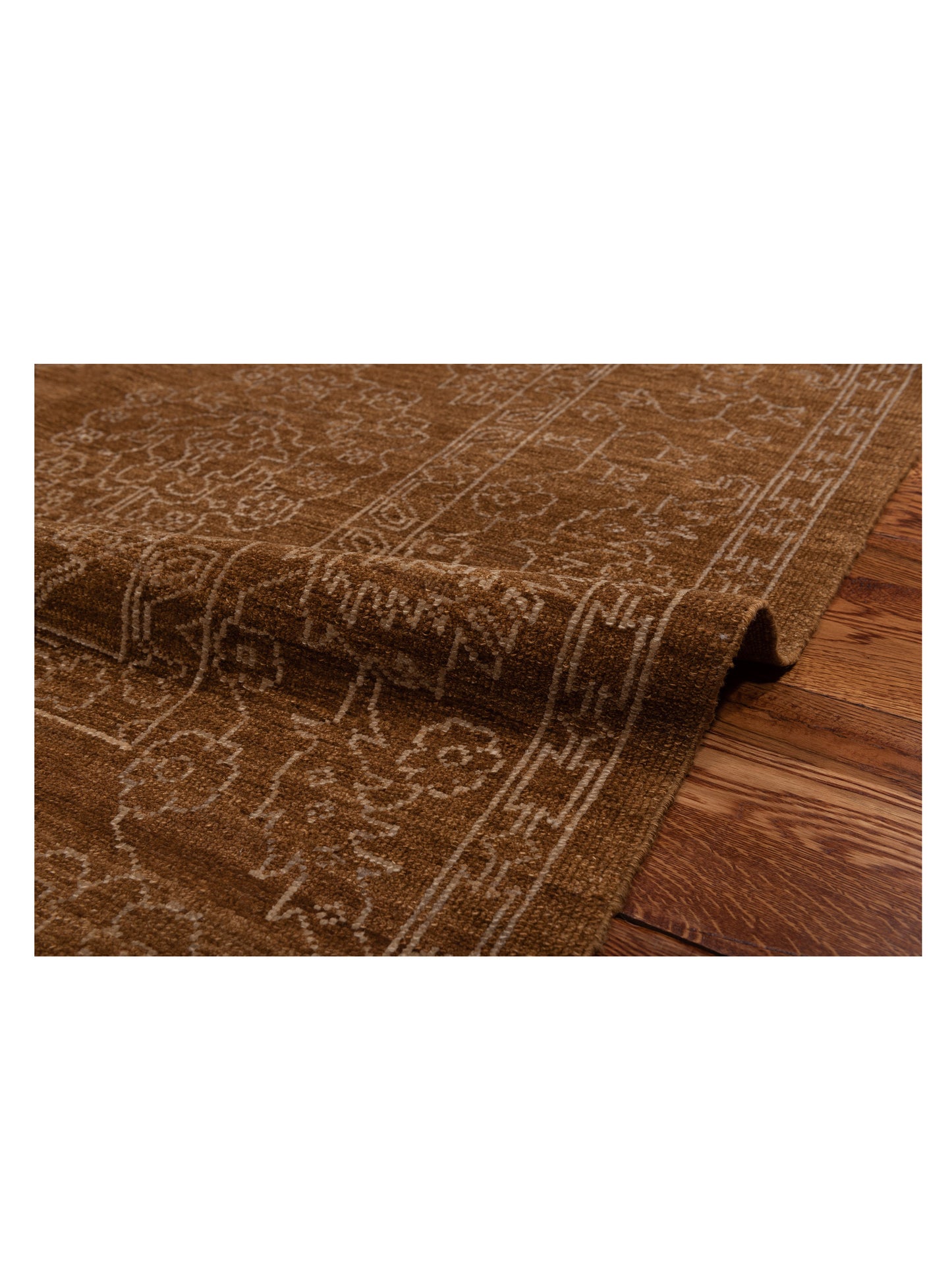 Defne Ruby Brown Silver 6.2x9 Hand Knotted Rug