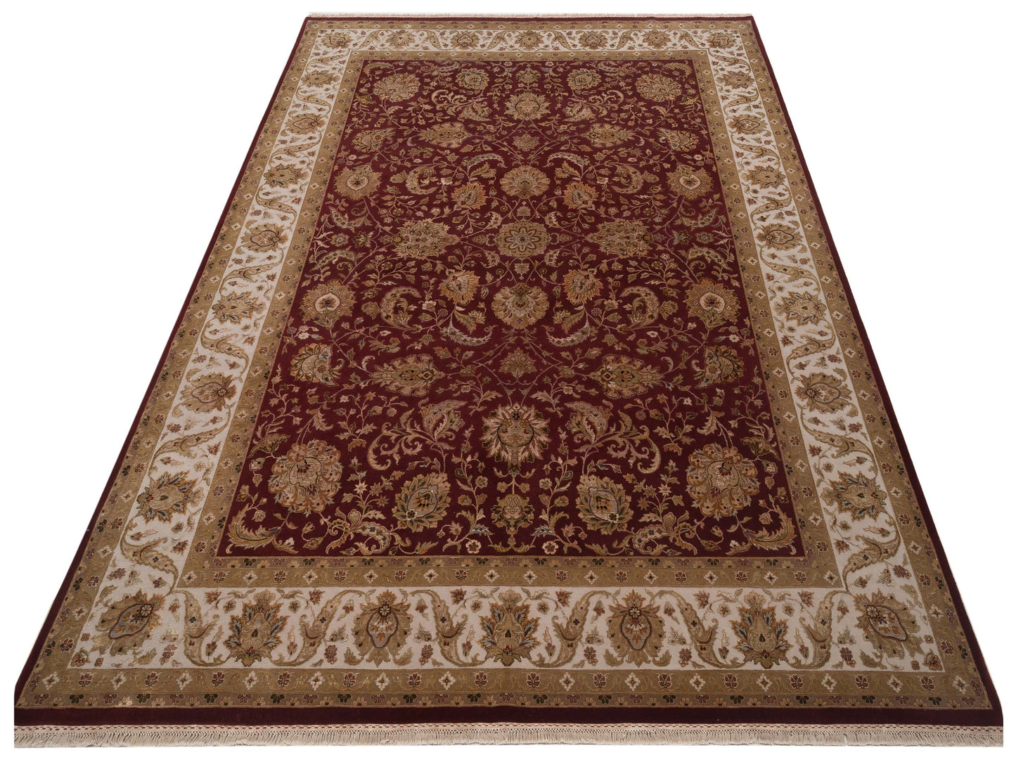 Imperial Silk 135510 Red Beige 9.2x12.1 Hand Knotted Rug