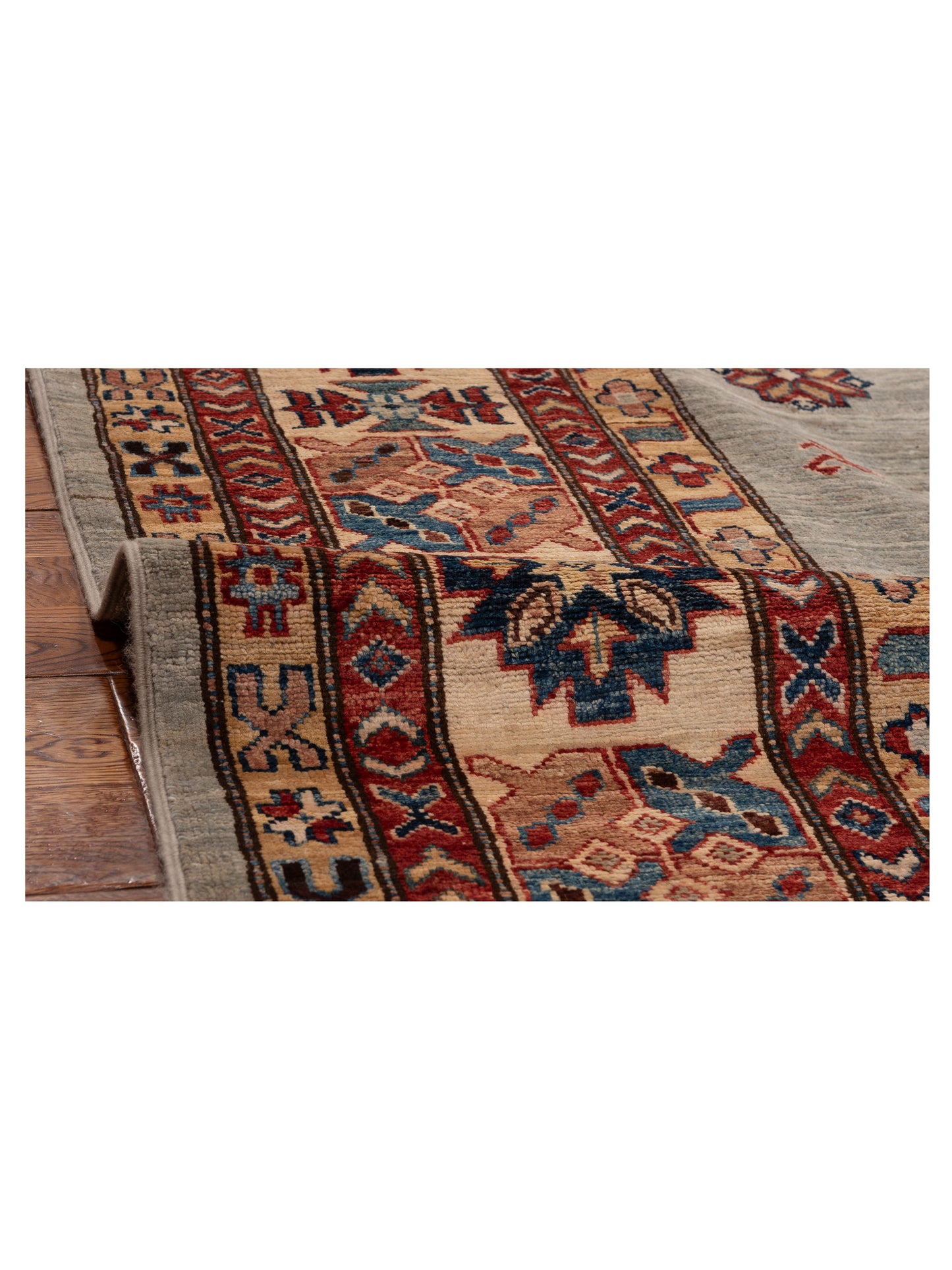 Kazak 151704 Light Gray Ivory 9.2x12.5 Hand Knotted Rug