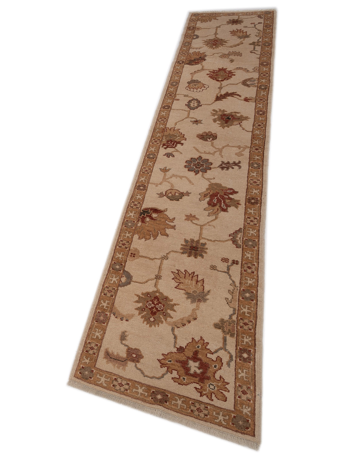 Angora Oushak 93068 Ivory Gold 2.6x13.3 Hand Knotted Rug