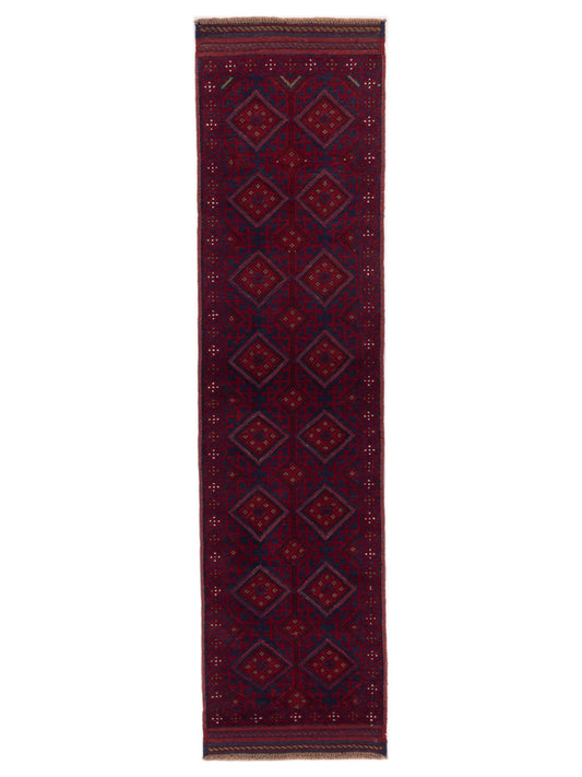 Nomad Afghan Soumak  Charcoal Red Tribal