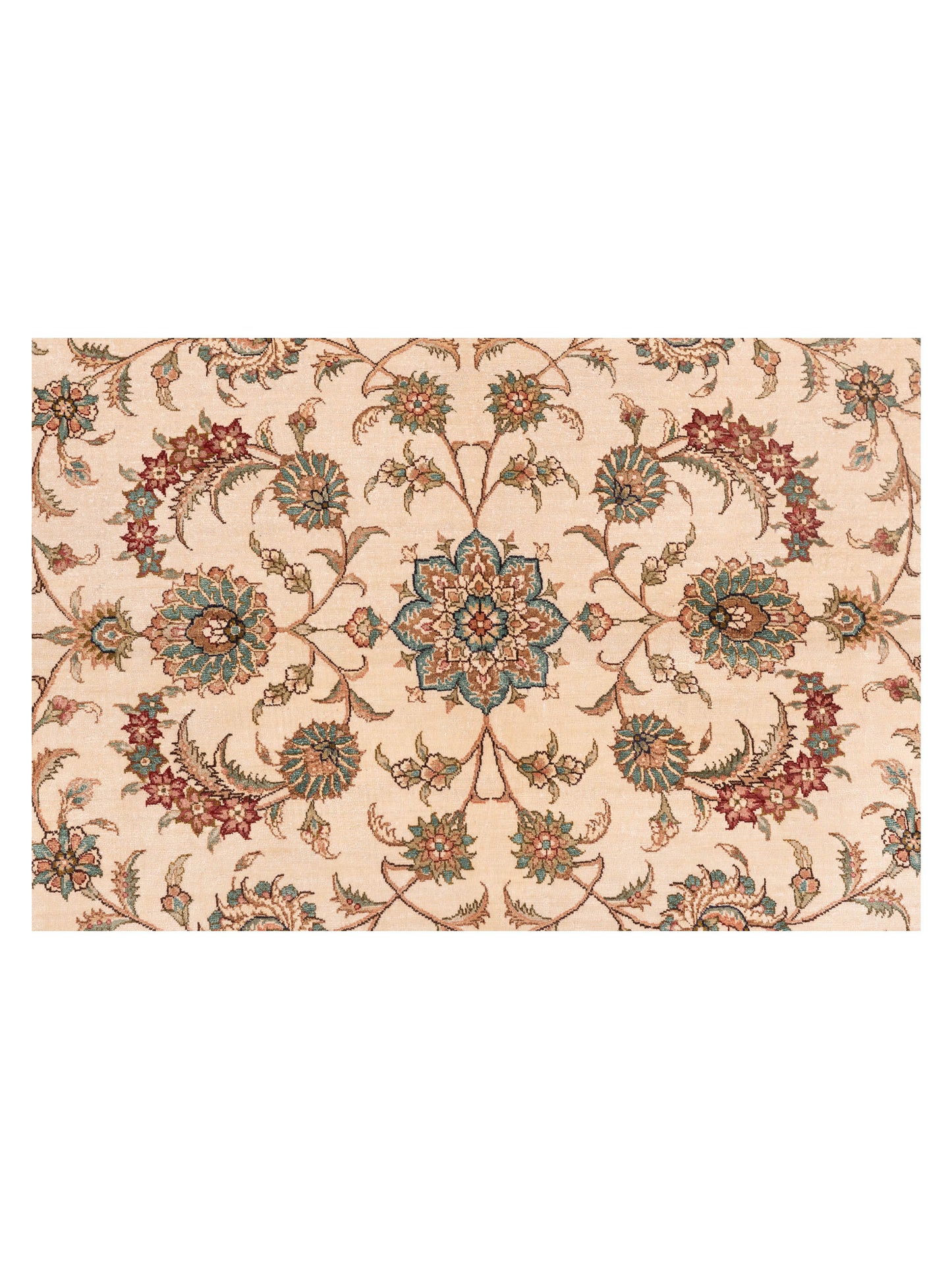 Pure Silk 113733 Ivory Ivory 6.3x8.11 Hand Knotted Rug