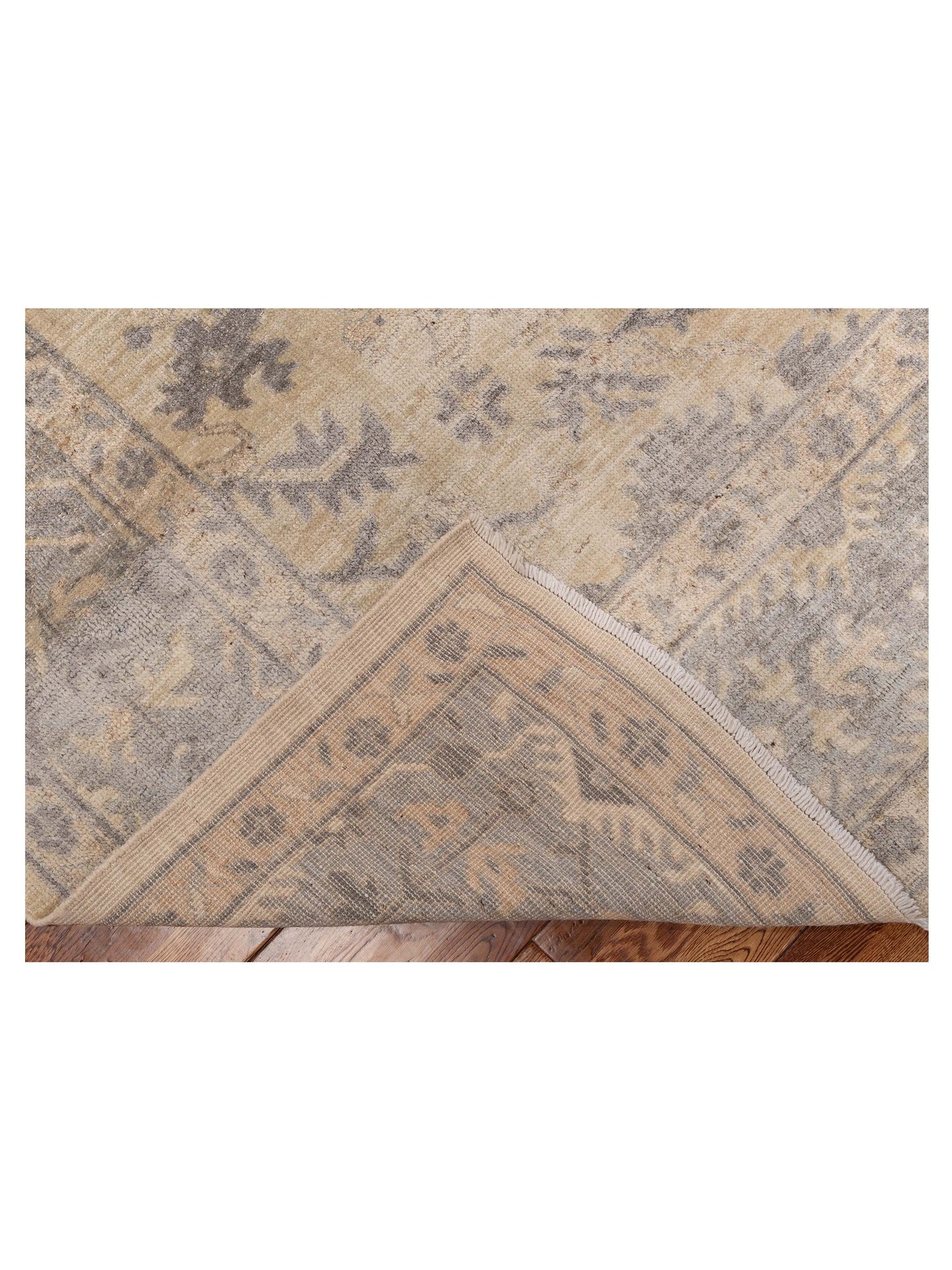 Anadol Oushak 126021 Ivory Gray 9.1x12.4 Hand Knotted Rug