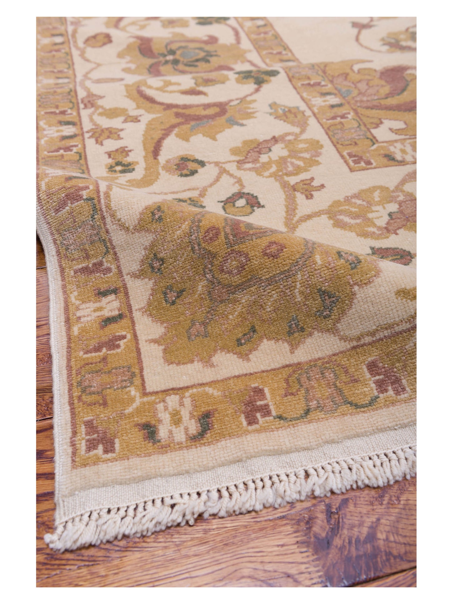 Antique Loom 108183 Ivory Ivory 10.2x14 Hand Knotted Rug