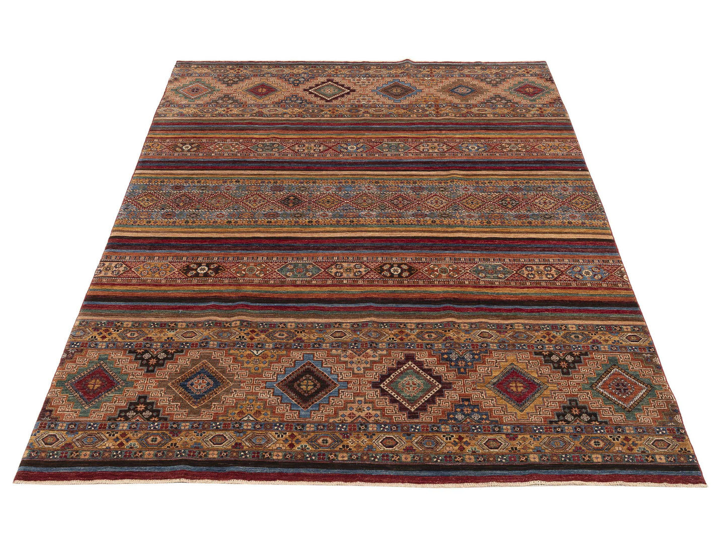 Khorjin 155050 Multi Multi 9.2x11.11 Hand Knotted Rug