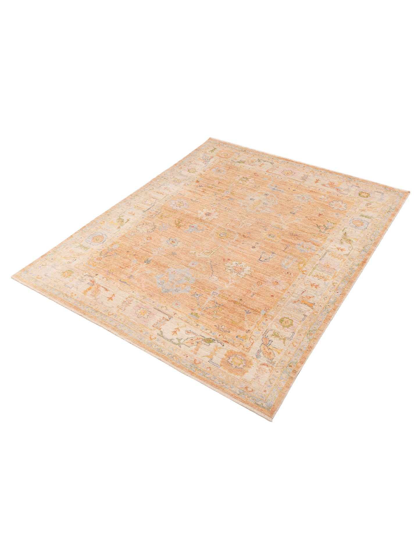 Angora Oushak 152552 Pink Ivory 7.10x9.7 Hand Knotted Rug