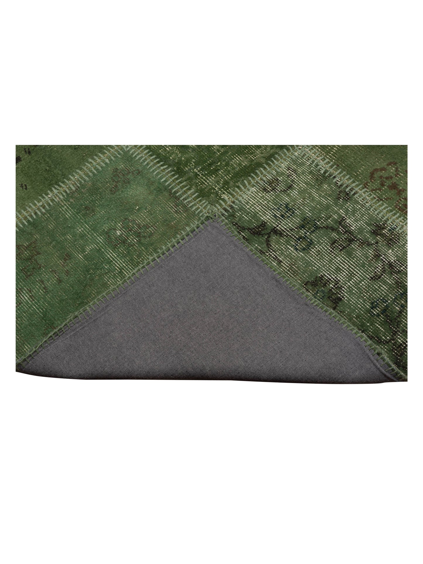Turkish Vestige Patchwork 129789 Green 9.10x13.3 Hand Knotted Rug