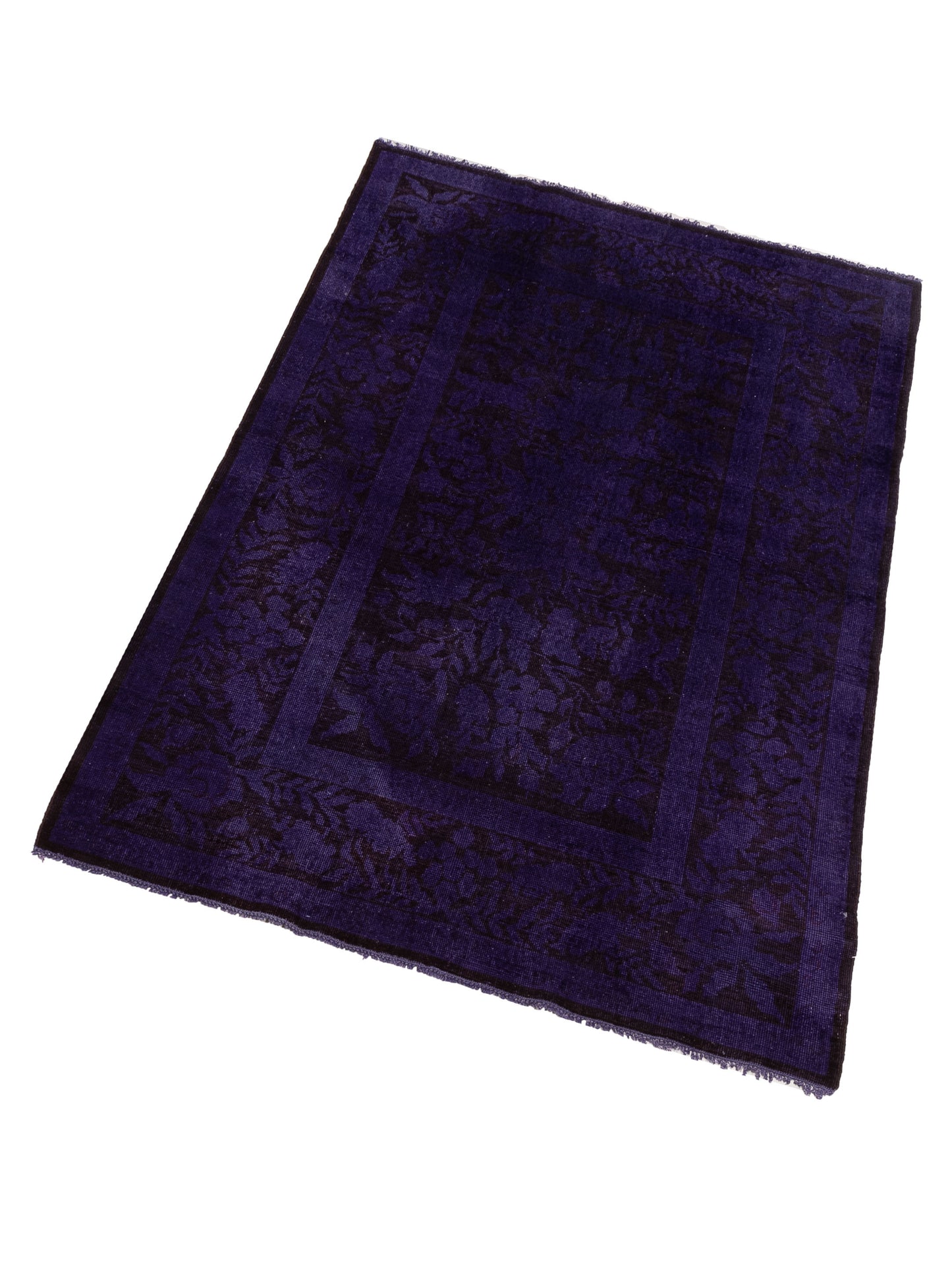 Vintage 107386 Purple 4.11x7.10 Hand Knotted Rug