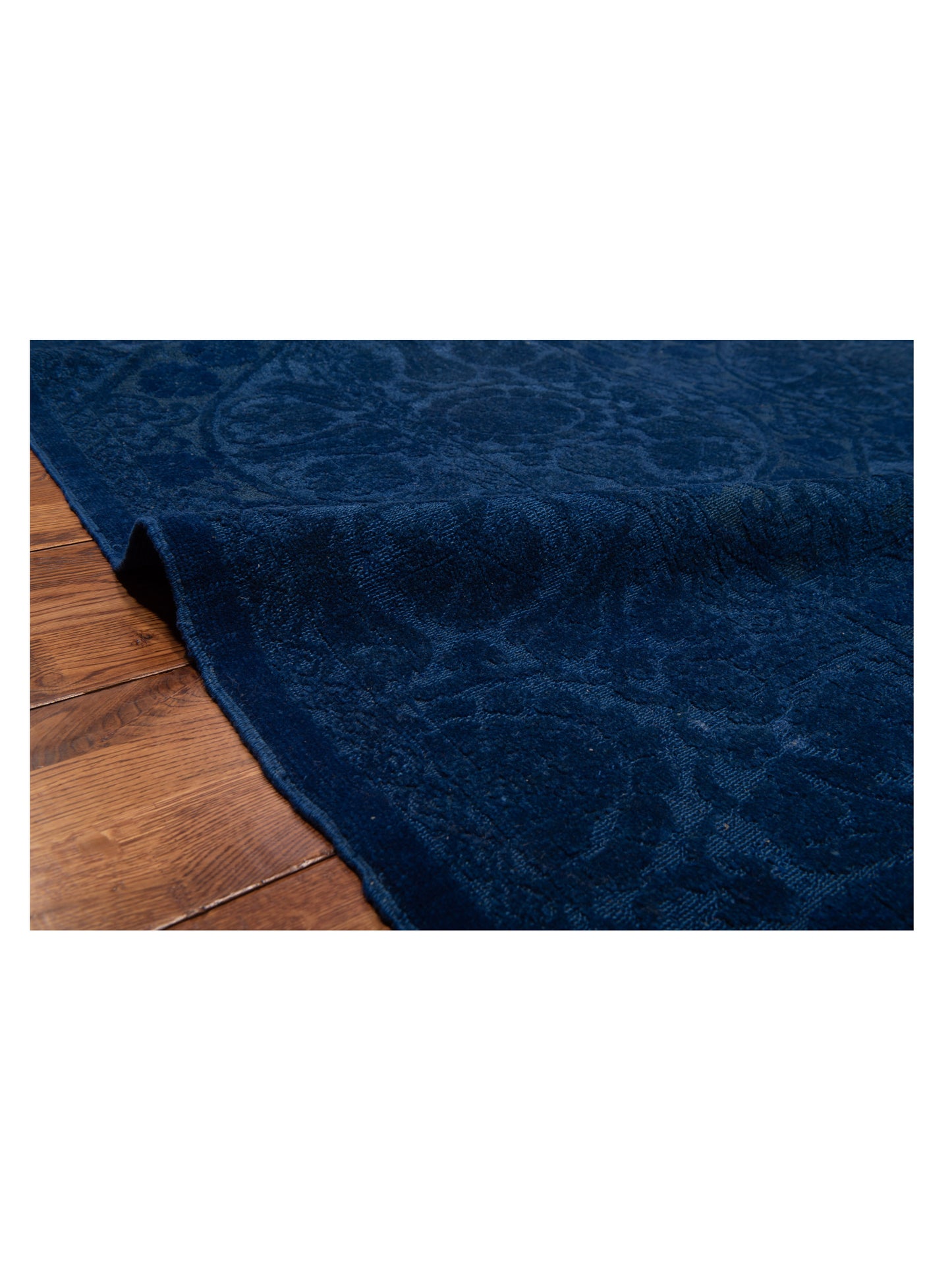 Color Bouquet 109183 Dark Blue Dark Blue 9.1x11.3 Hand Knotted Rug
