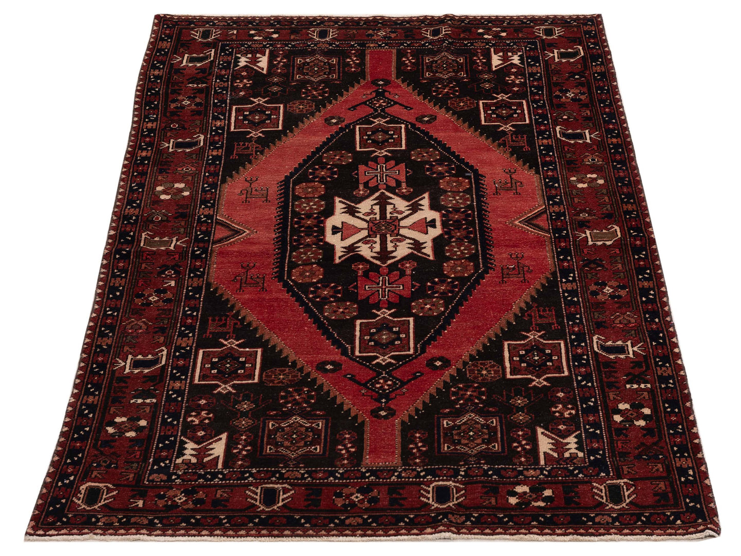 Persian 154351 Red Brown 4.6x7.8 Hand Knotted Rug