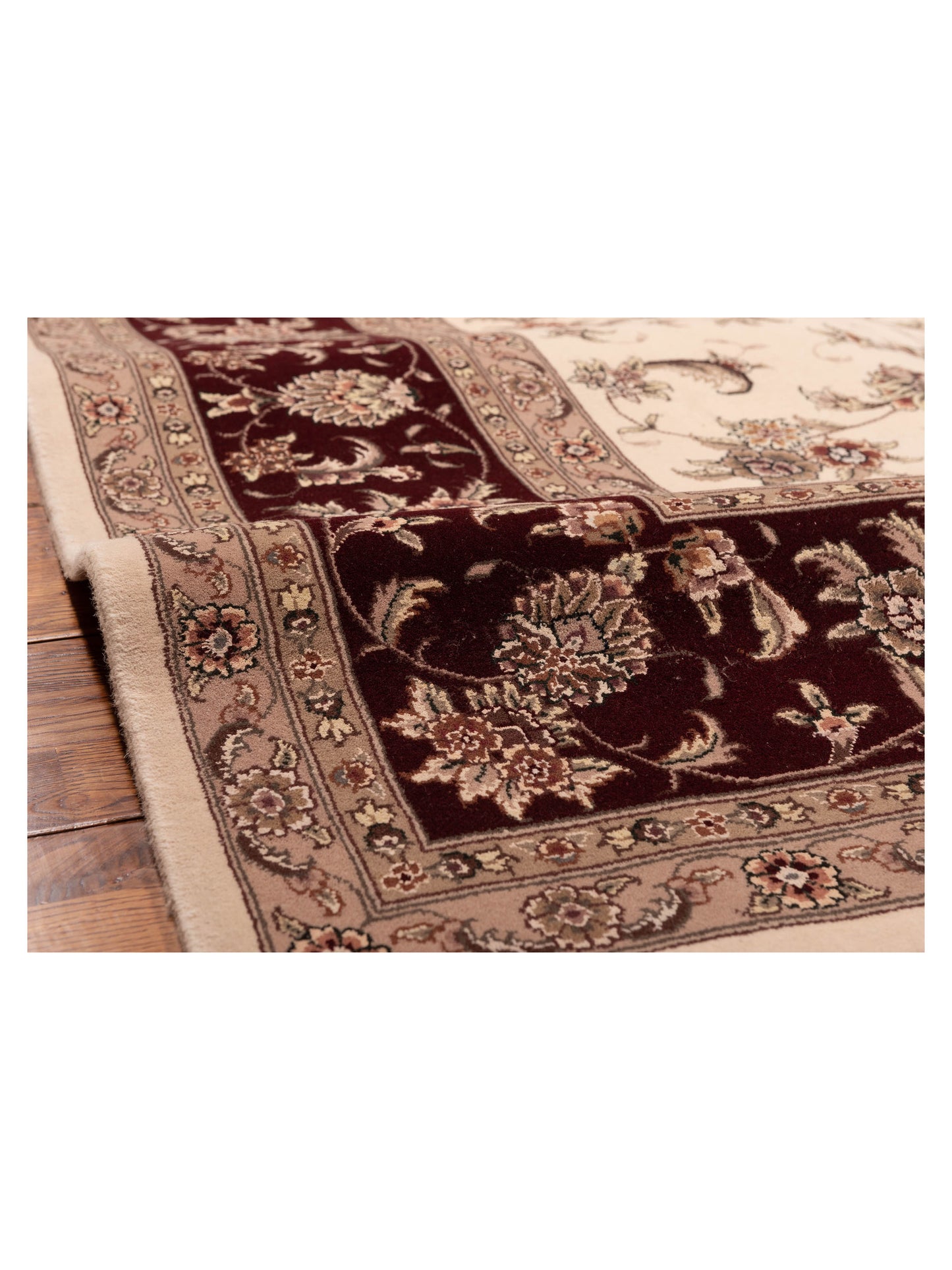 Magnolia 121070 Ivory Red 9.1x12.2 Hand Knotted Rug
