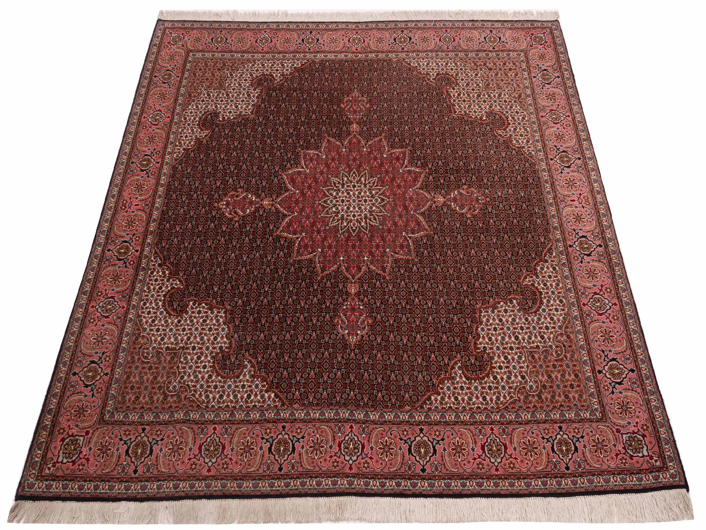 Mastersilk 118718 Black Pink 6.8x6.8 Hand Knotted Rug