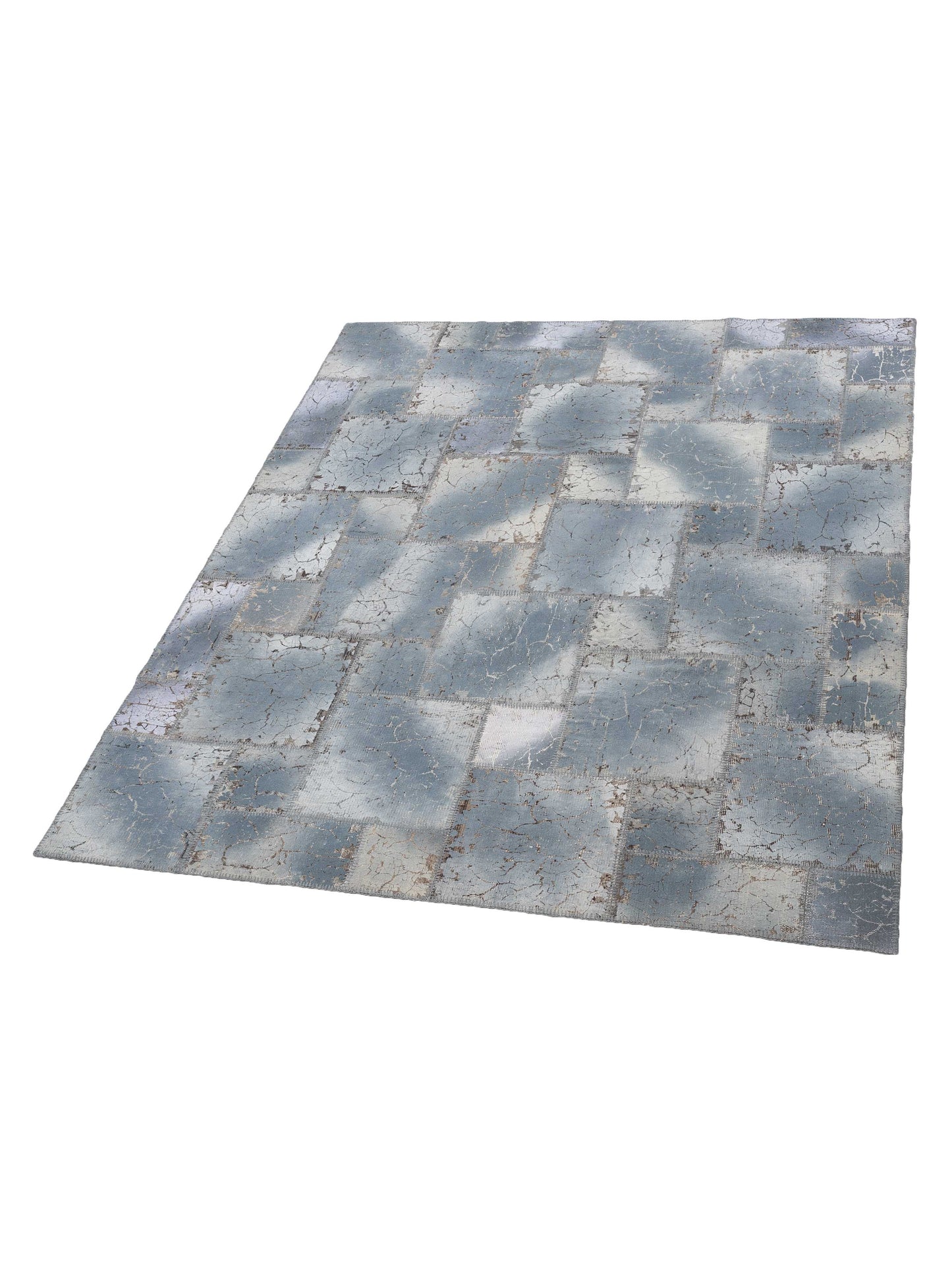 Turkish Vestige Patchwork 142785 Gray 8.3x9.10 Hand Knotted Rug