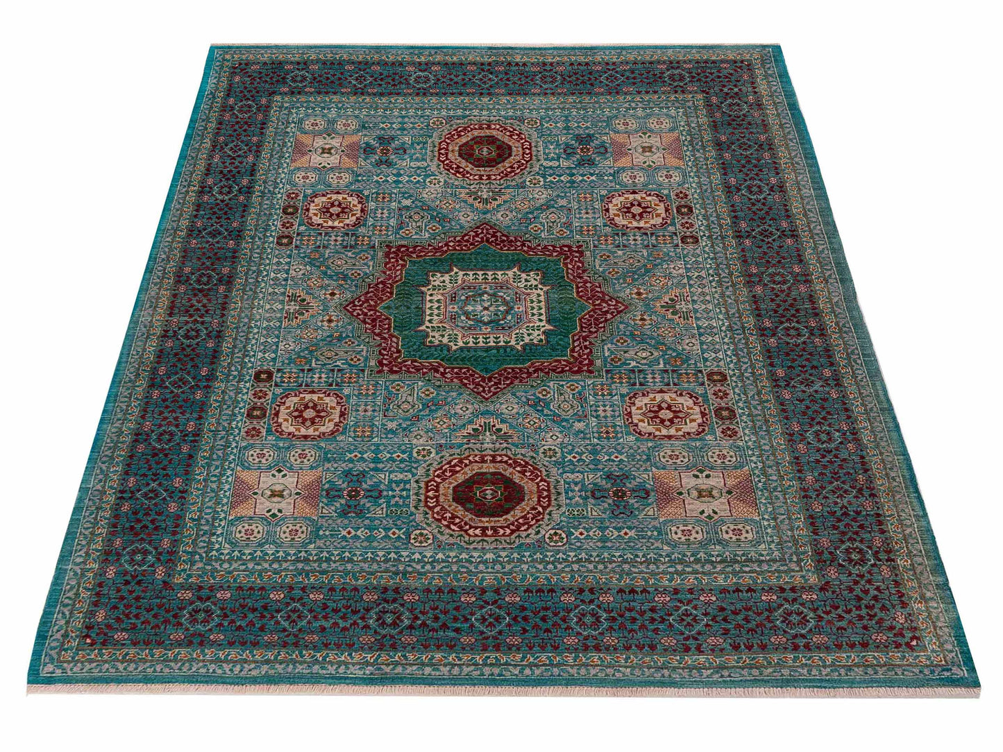 Artisan Mamluk 154752 Blue Blue 5.2x6.11 Hand Knotted Rug
