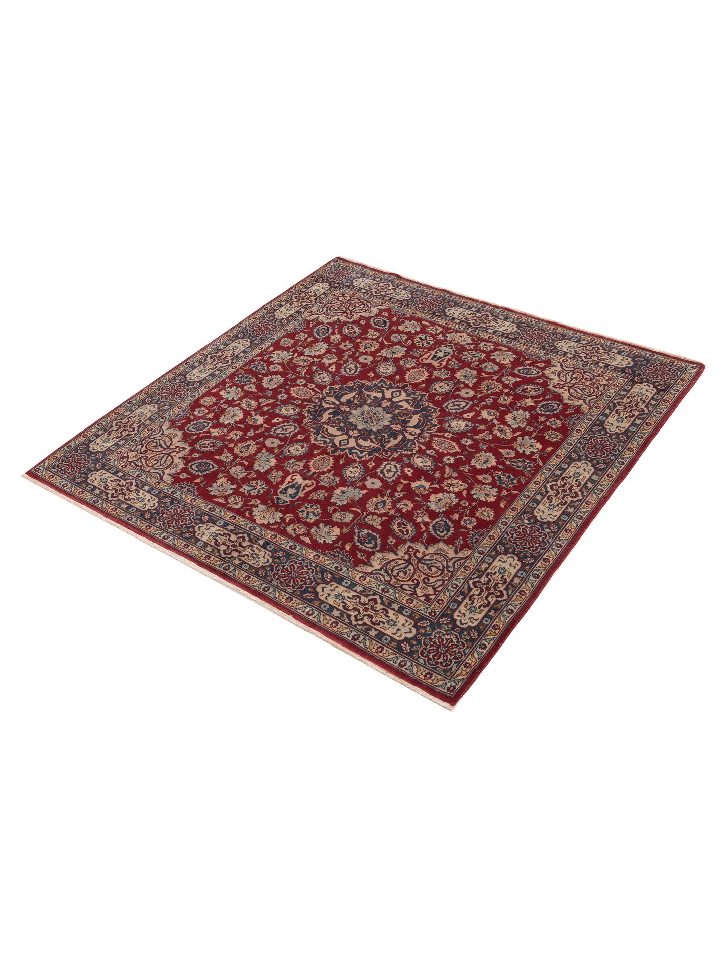 Crown 154302 Red Blue 7.2x7.4 Hand Knotted Rug