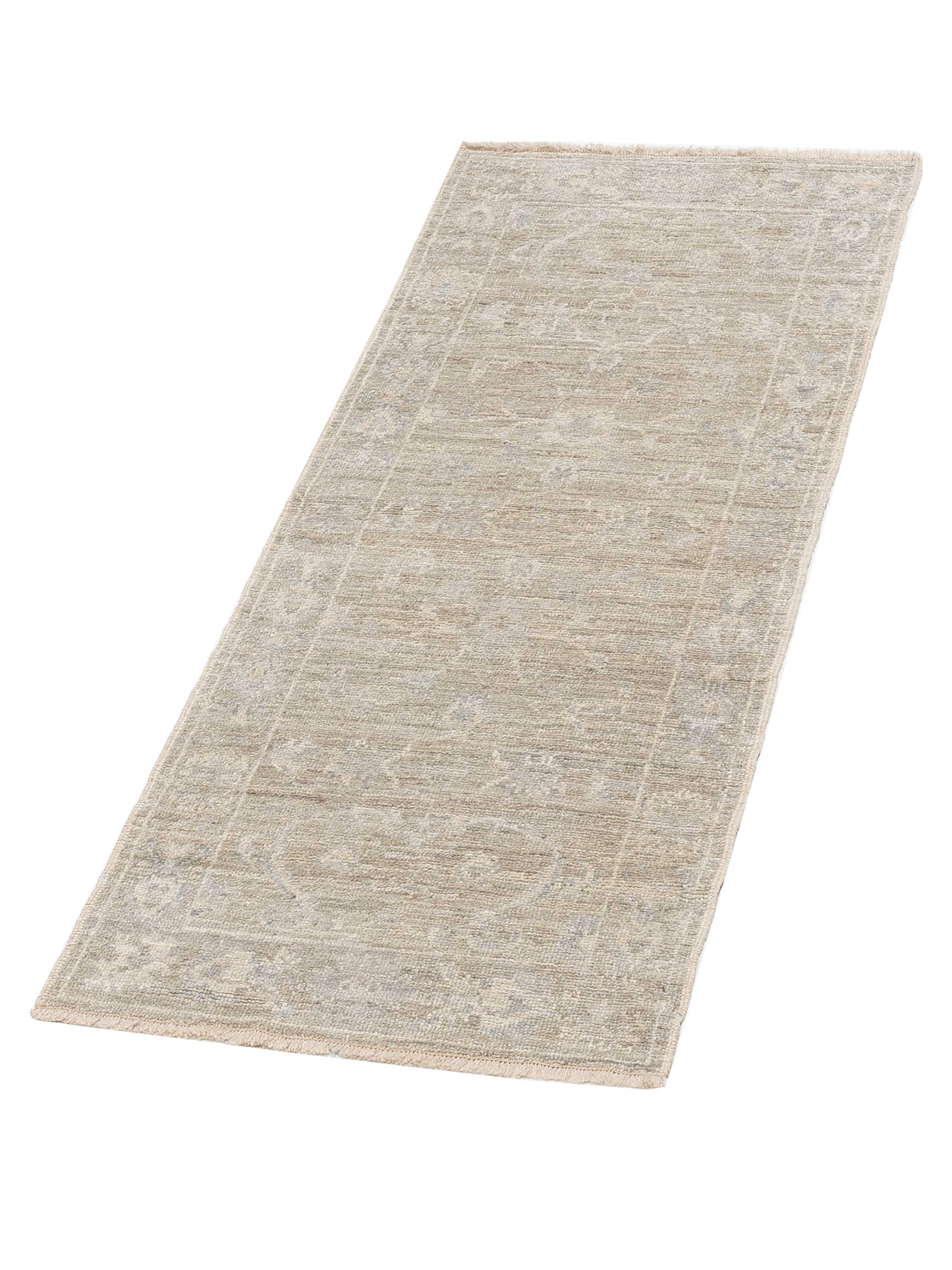 Angora Oushak 146958 Gray Gray 2.9x6.9 Hand Knotted Rug
