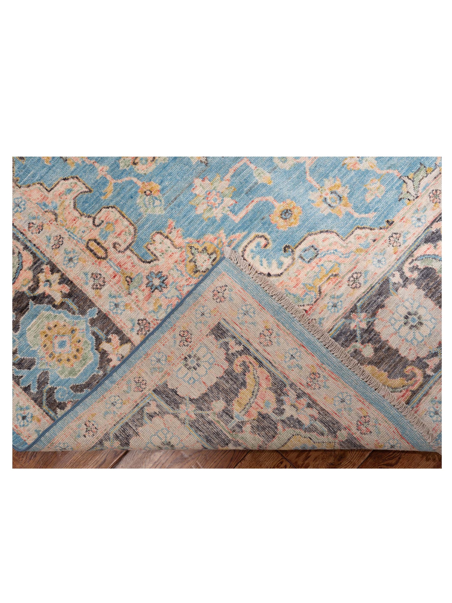 Anadol Oushak 151084 Blue Brown 7.10x9.11 Hand Knotted Rug