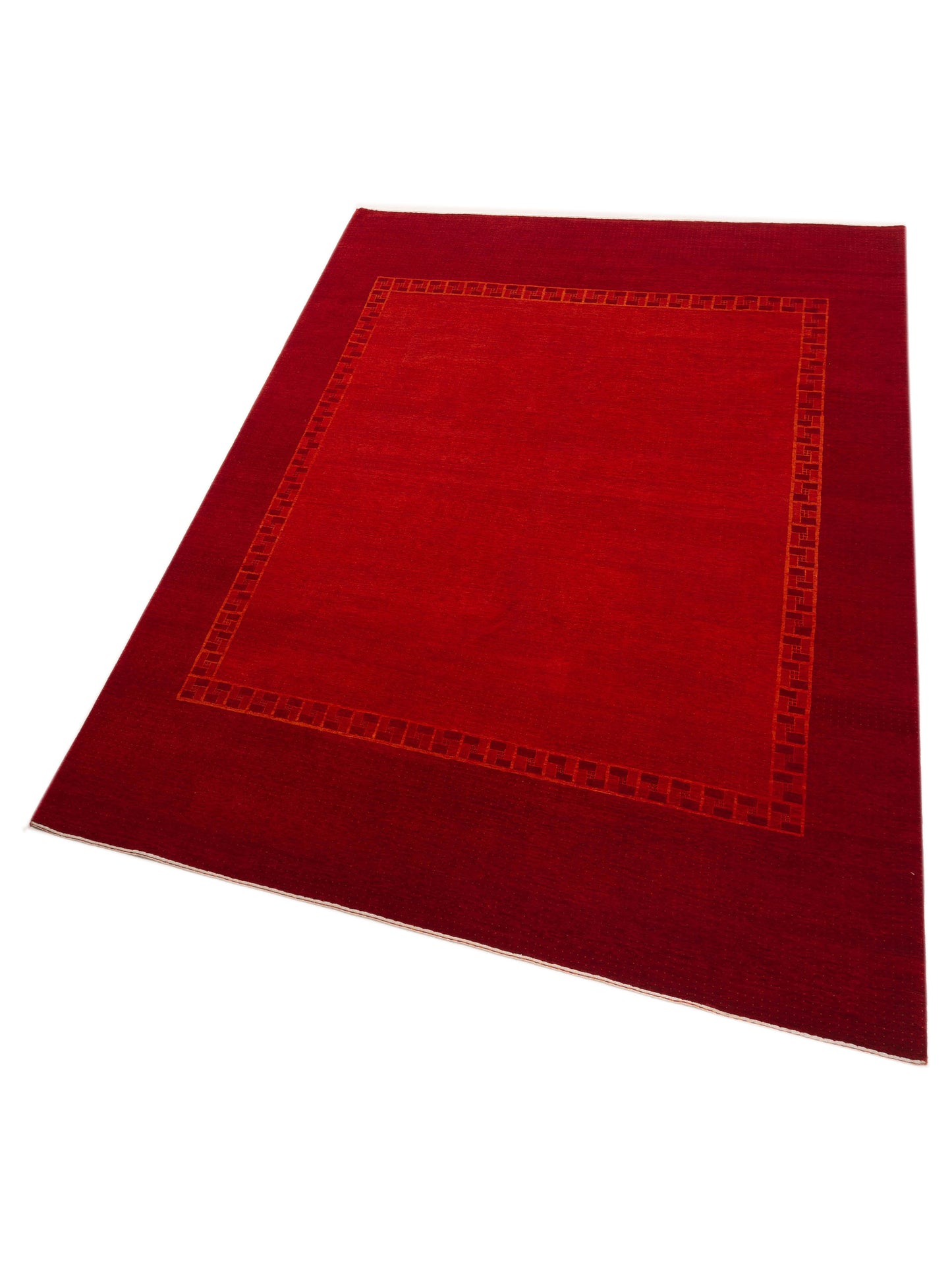 Loribaft 108476 Orange Red 9x11.9 Hand Knotted Rug
