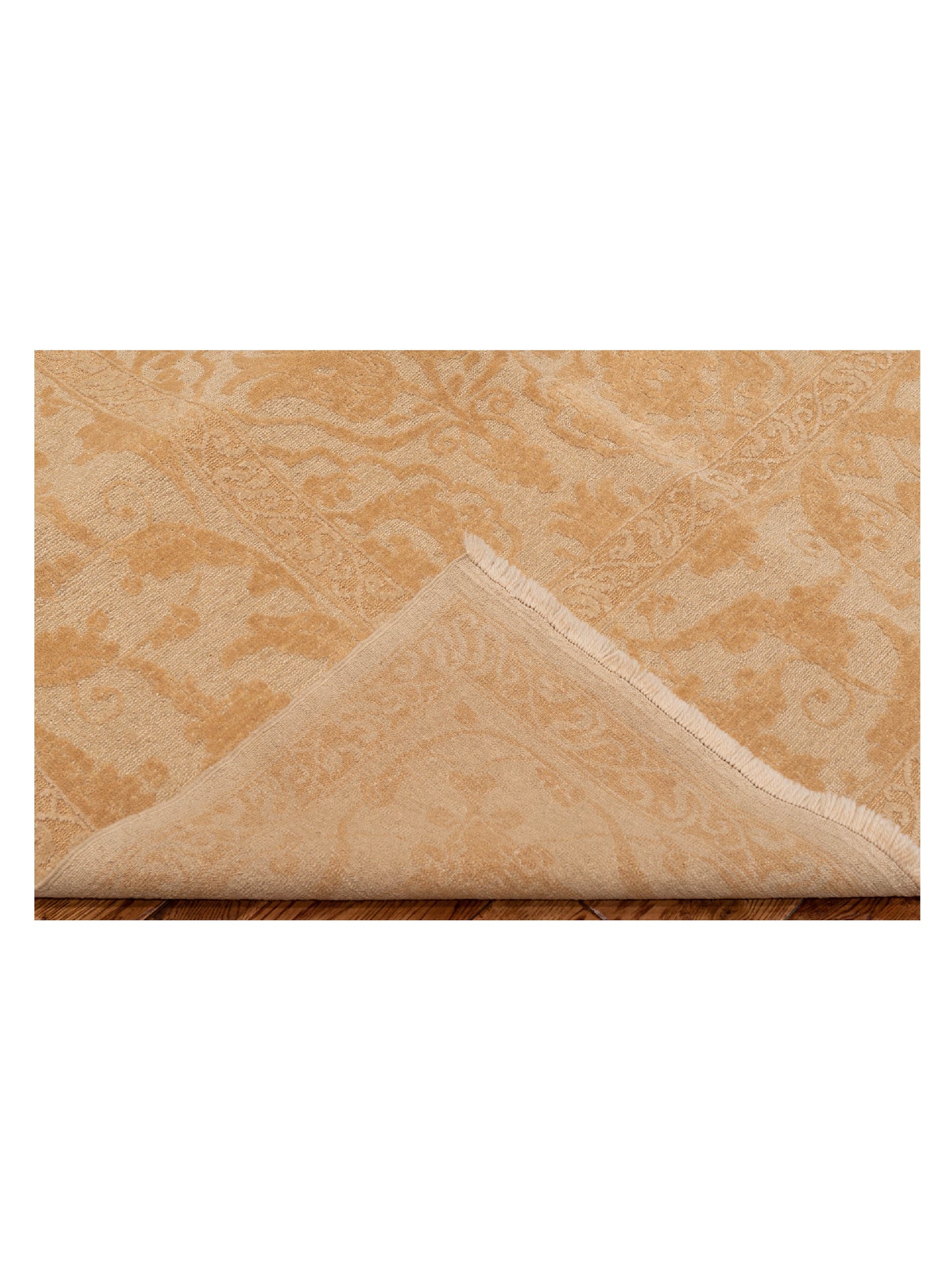 Defne Tulip Cream Gold 9.3x11.11 Hand Knotted Rug